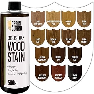 Wood Stain Water Based | English Oak | 500ml | Interior Furniture Stain | Light & Dark Stains | Eco-Friendly & Non-Toxic Wood Dye | Easy Application | Quick Dry & Low Odour