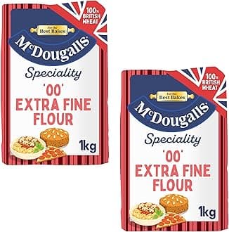McDougalls 00 Grade Premium Plain Flour Finely Milled For Smoother Results, 1 kg Bag (Pack of 2)