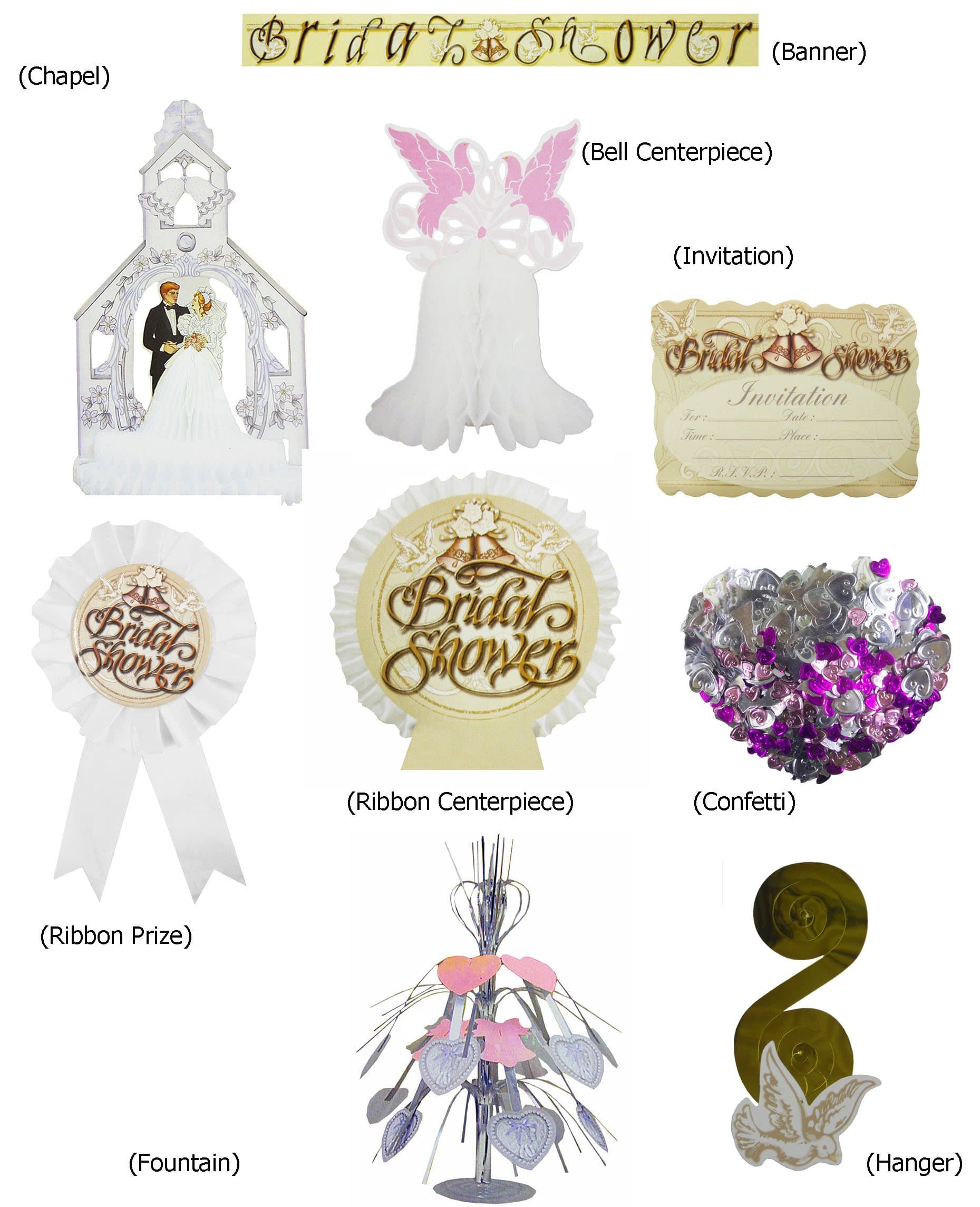 Bridal Shower Decoration Set - 8 Piece