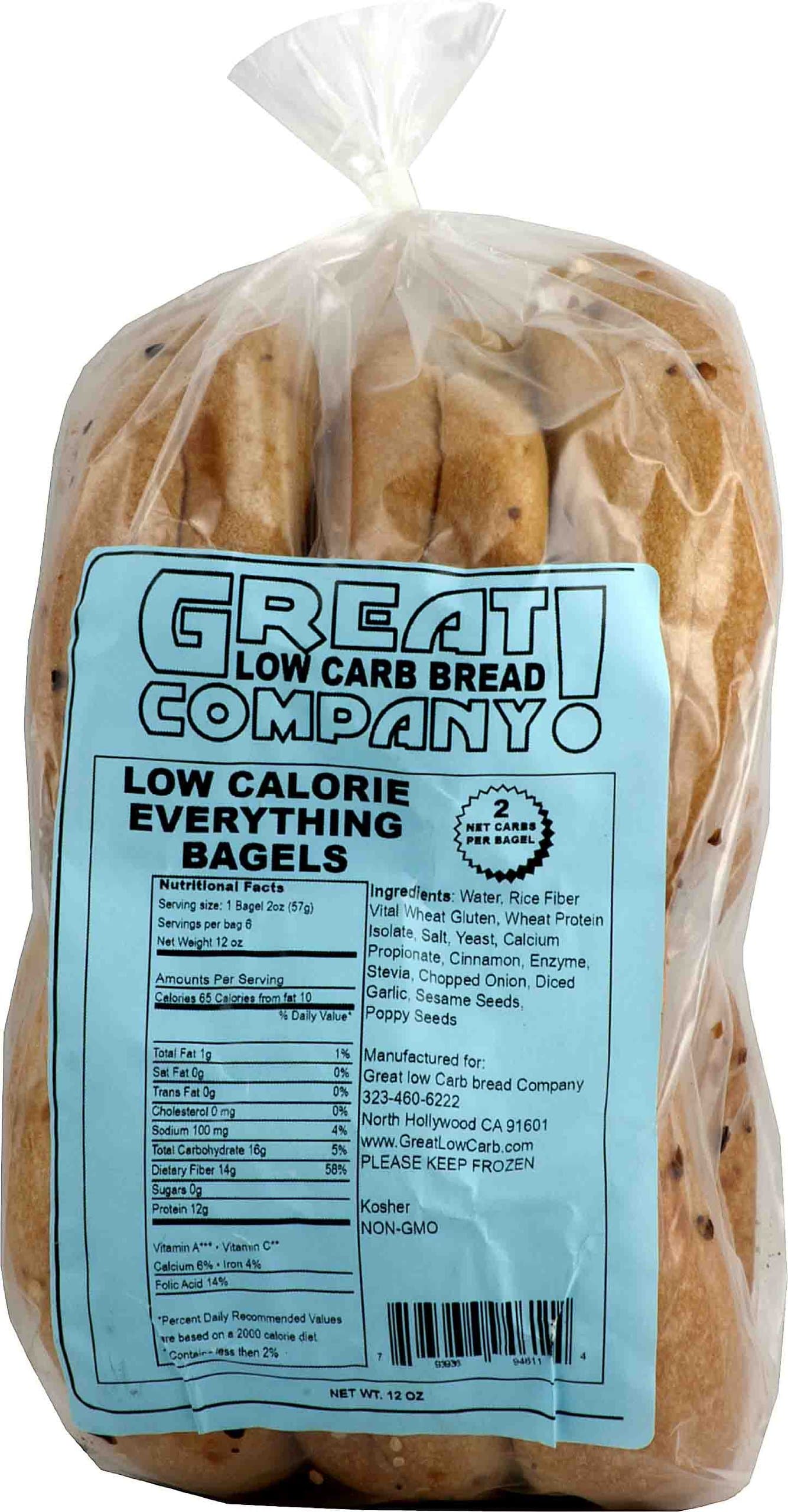 Great Low Carb Bread Co. - Low Calorie Everything Bagels