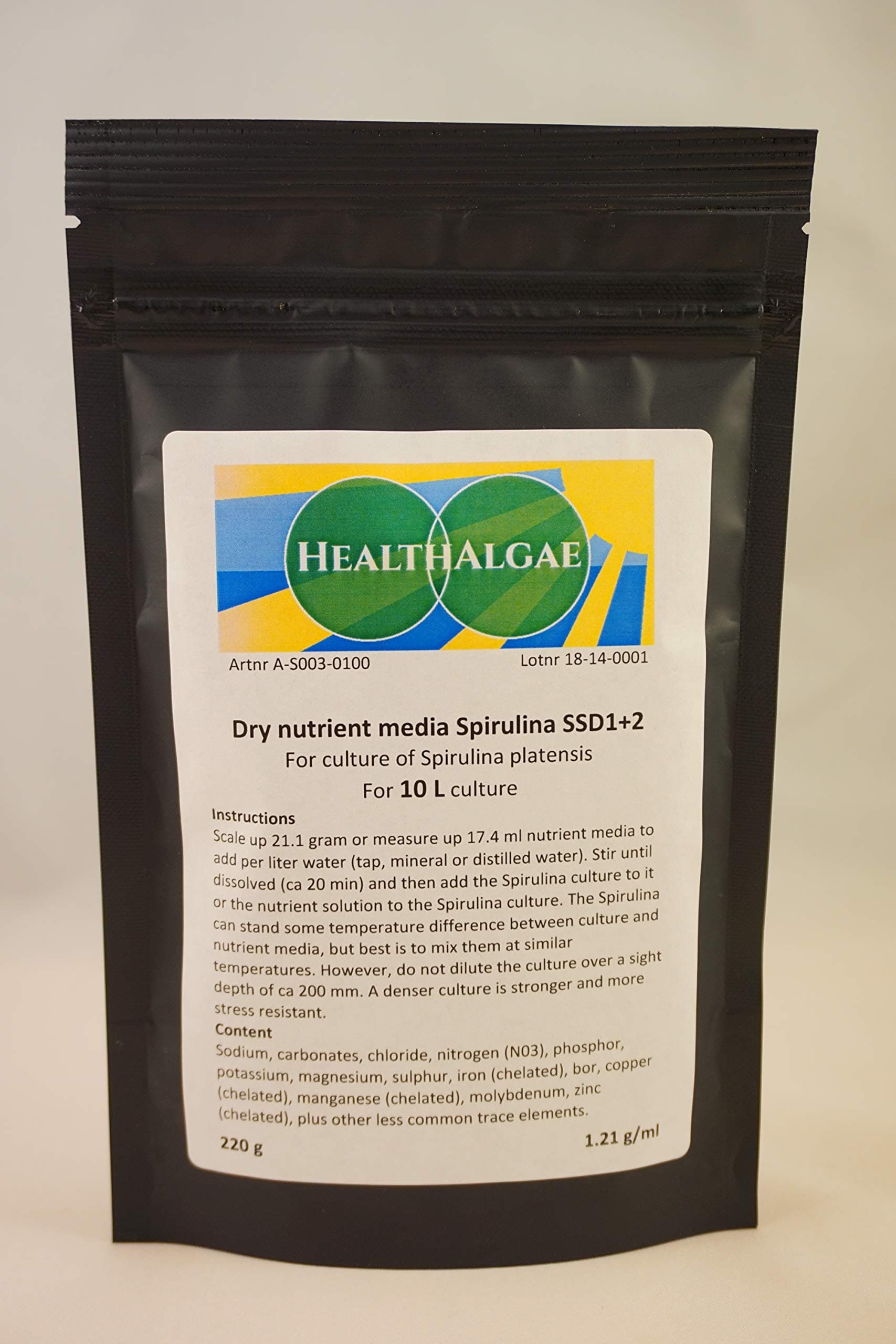 Spirulina platensis grow medium (10 L) Dry medium SSD1+2 for live algae culture (220, 10L)