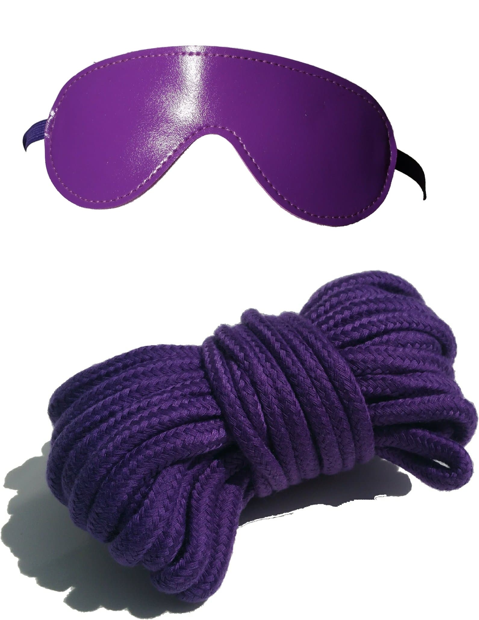 Purple Soft Rope Blindfold Set 32ft 10 Meters Multi-Purpose Washable Braided Cord with Color Matching Mask