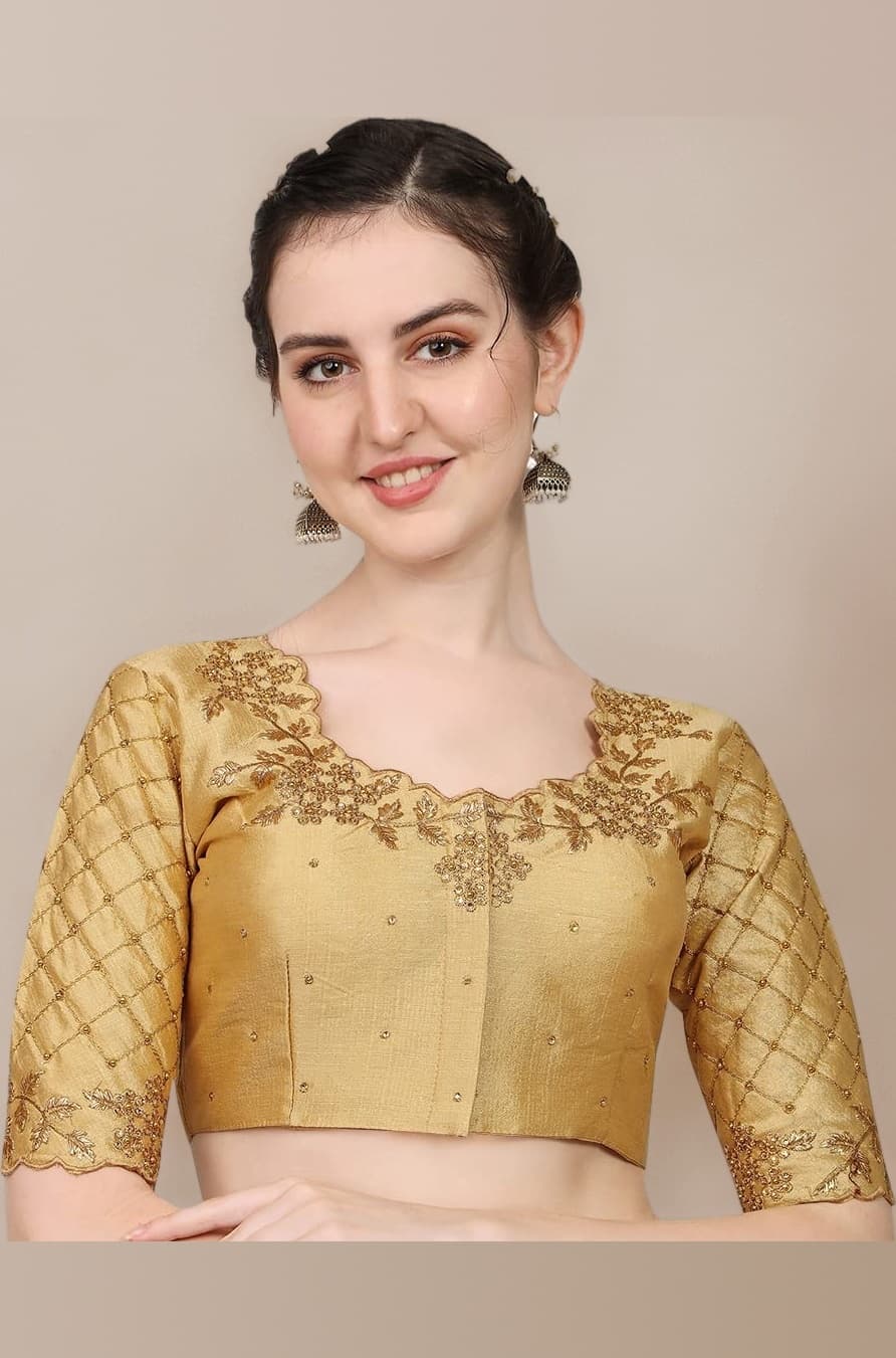 women's embroidery handwork, rough cut work stone work readymade blouse