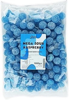Just Treats Mega Sour Raspberry 1kg Party Bag