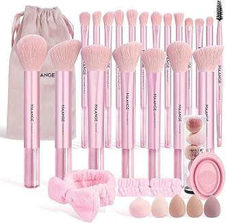 MAANGE Makeup Brushes 30 Pcs Makeup Kit, Multi-functional Makeup Tool Set with 20 Pcs Makeup Brush Foundation Brush Make up Brushes Set with Bag,Pink