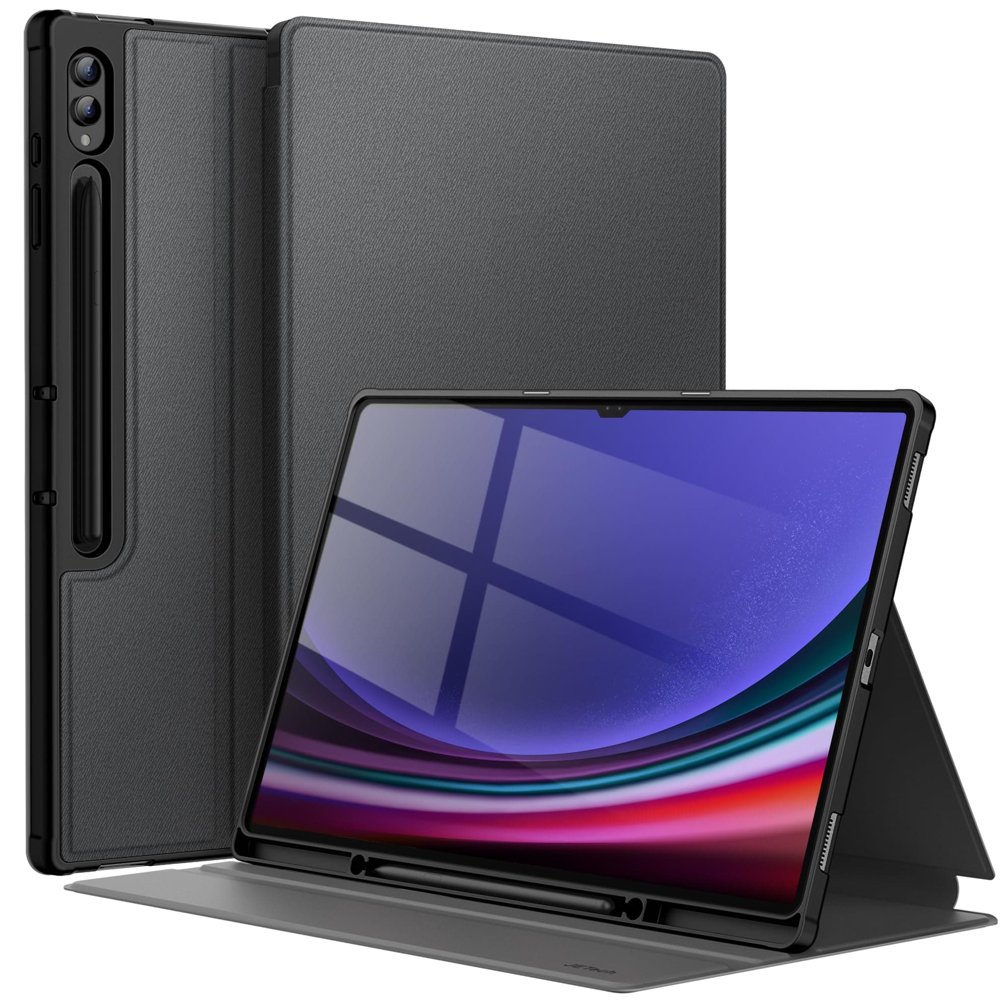 Case for Samsung Galaxy Tab S10 Ultra/Tab S9 Ultra 14.6-Inch with S Pen Holder, Slim Folio Stand Protective Tablet Cover, Multi-Angle Viewing (Graphite Black)