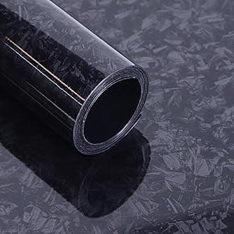 Lypumso Forged Carbon Fiber Vinyl Wrap, Gloss Crushed Stone Car Wrap Vinyl Film Easy Installation with Air Release Technology Auto Car Sticker Decal Sheet (Black, 1ft x 5ft)