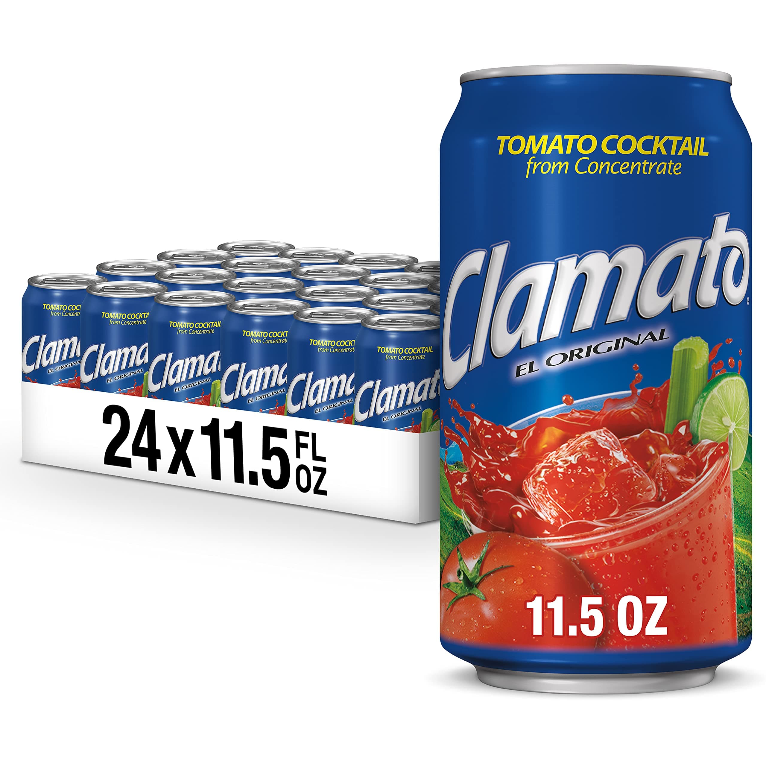Original Tomato Cocktail, 11.5 fl oz can (Pack of 24), Flavored With Tomato Juice & Spices, Perfect Mixer for the Authentic Michelada, Bloody Mary Drinks, and Seafood Cocktail