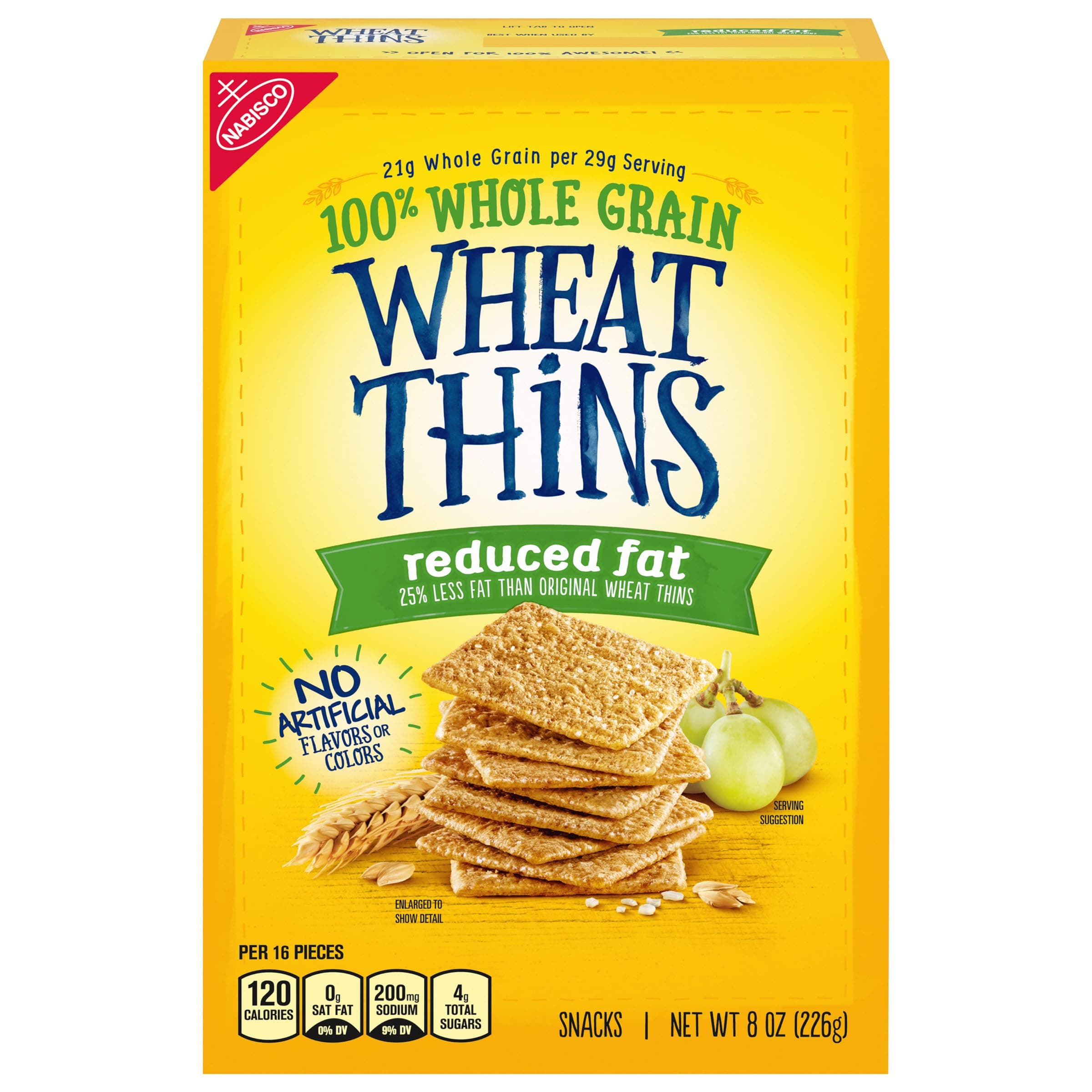 Wheat Thins Reduced Fat Whole Grain Wheat Crackers, 8 Oz, 1Count
