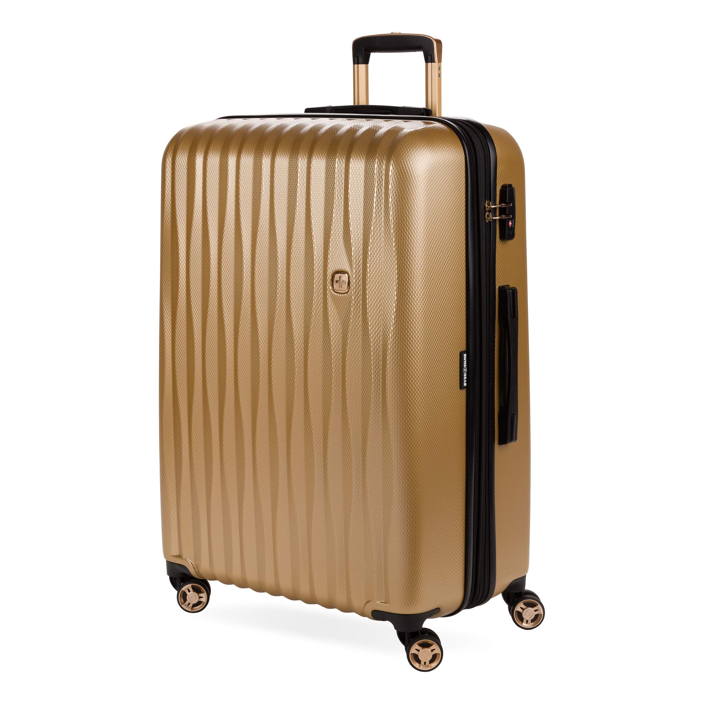 7272 Energie Expandable Hardside Luggage with Spinner Wheels and TSA Lock, Gold, Checked-Large 27-Inch