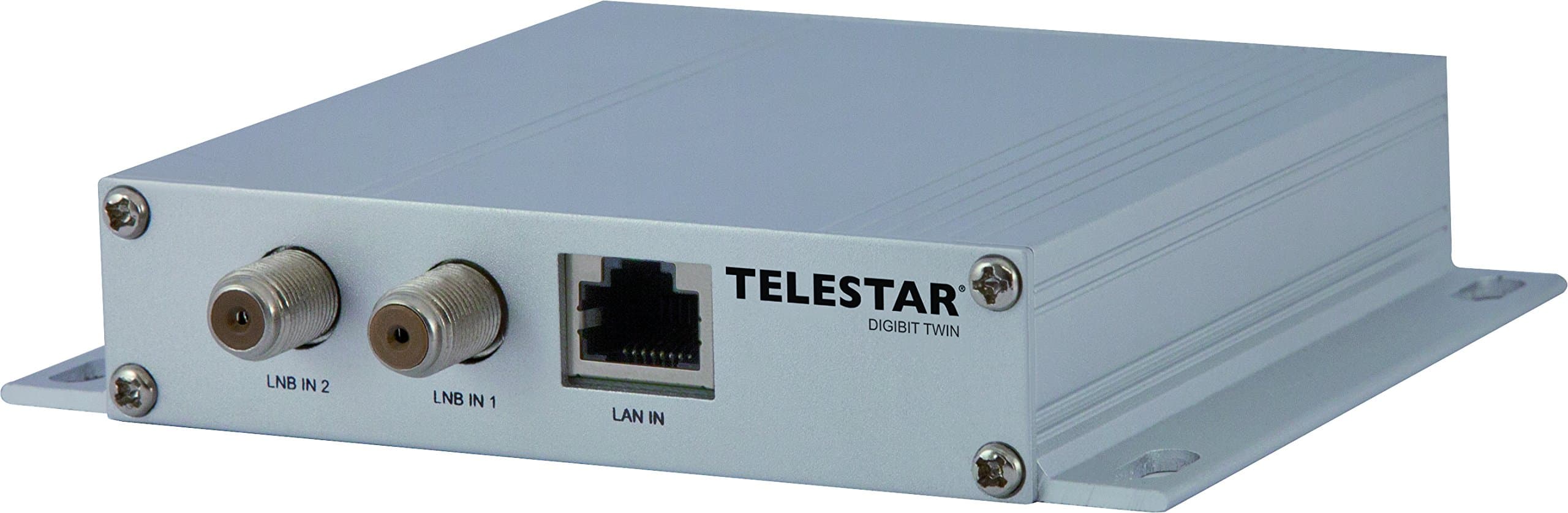 Telestar Digibit Twin Satellite IP Network Transmitter (HDTV, 2 SAT Inputs, 1 LAN Output) Silver