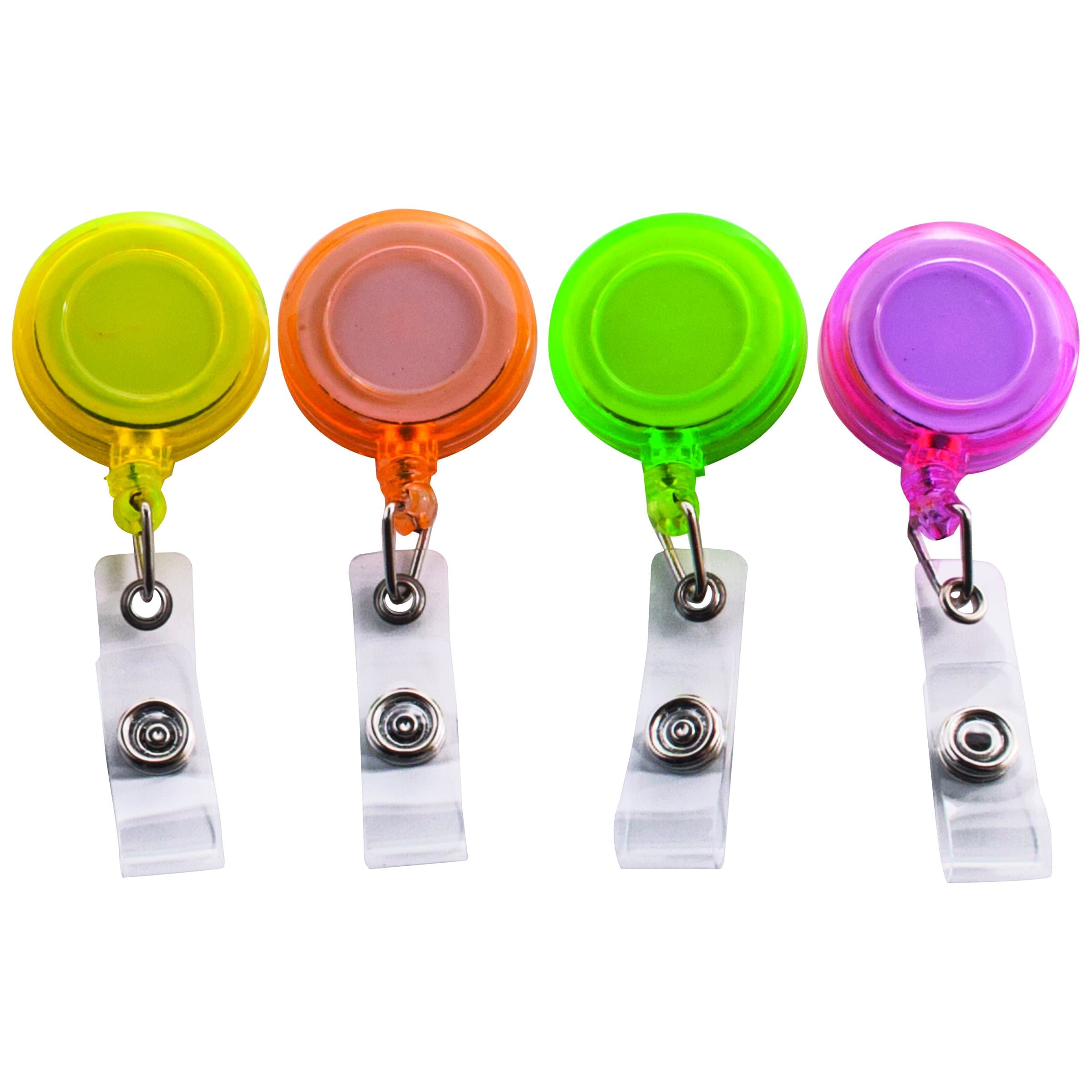 Advantus E-Z Grader Translucent Retractable ID Card Reel with Belt Clip, Assorted Neon Colors, Pack of 20 (91161)