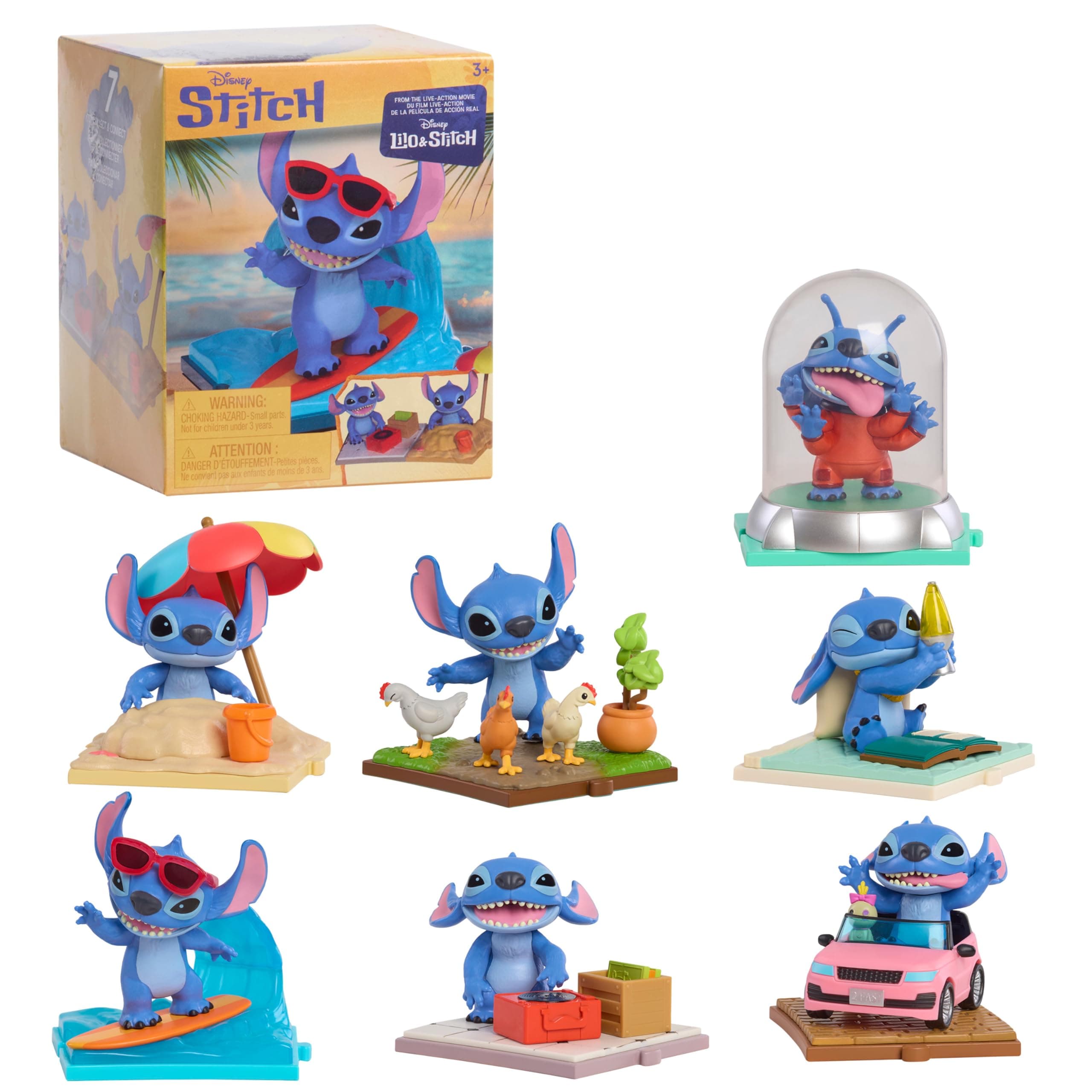 Disney Stitch Live-Action Movie Time 3-inch Collectible Figures, Blind Box Collectible Toys, Home Decoration, Kids Toys for Ages 3 Up by Just Play
