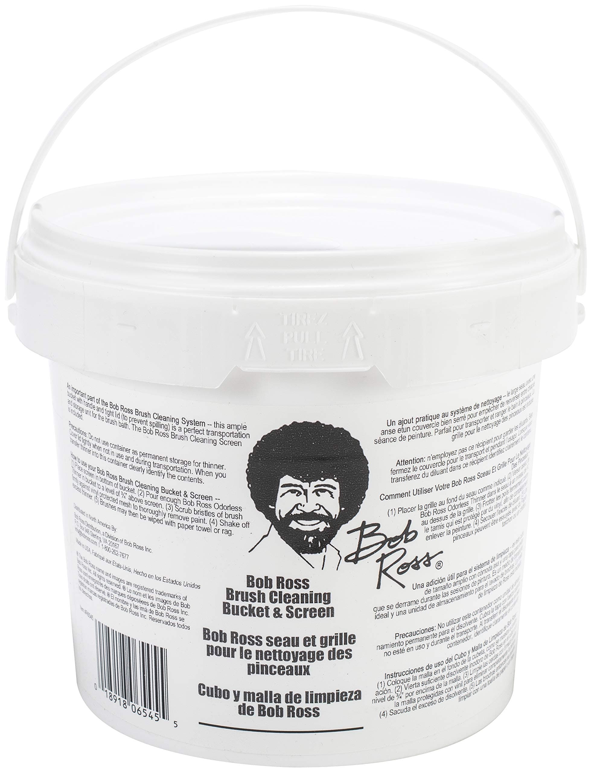 Bob Ross Cleaning Bucket & Screen-White, Polypropylene, Oroginal