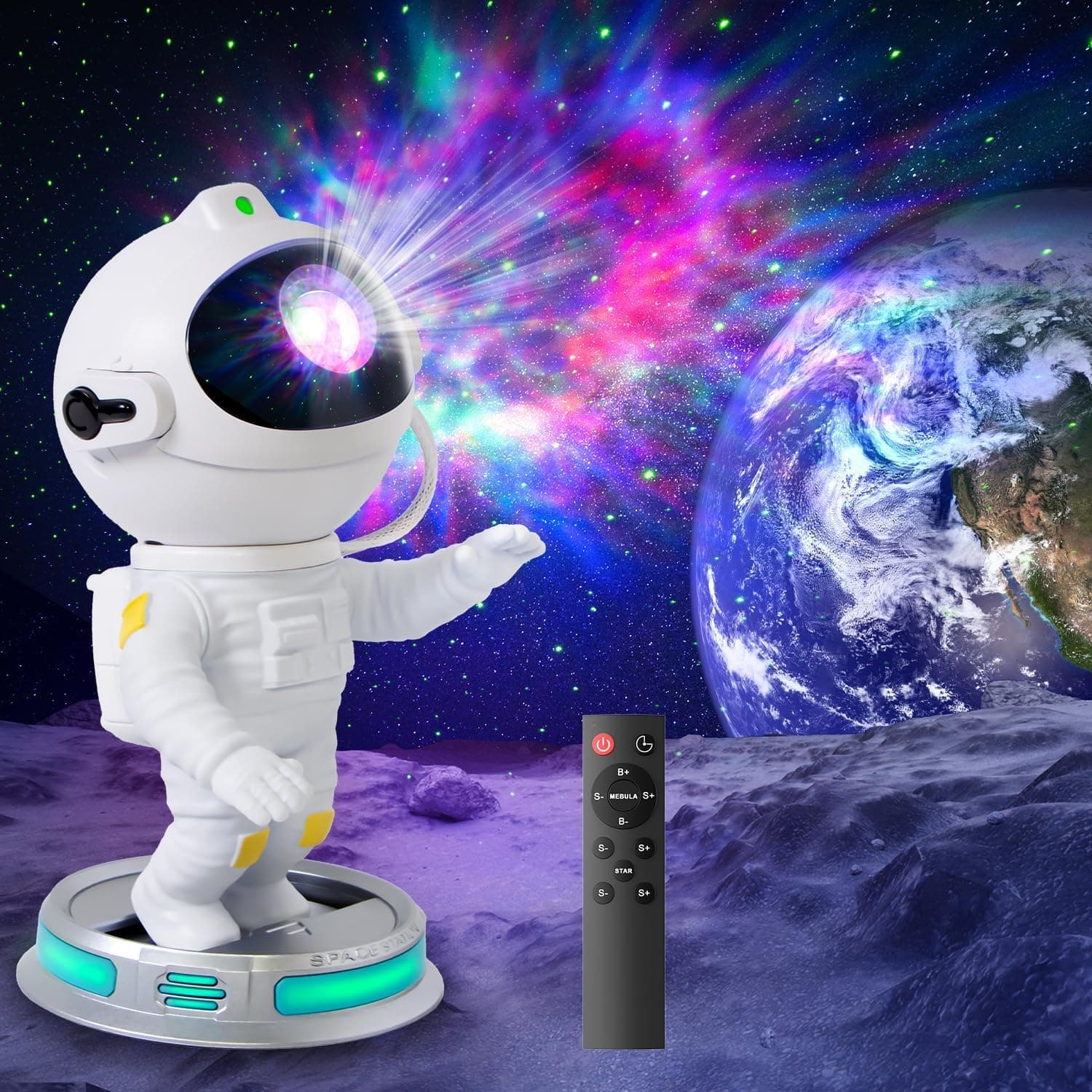 Astronaut Galaxy Projector Starry Sky Night Light with Nebula, Remote Control Colorful Changing Ceiling Projector, Suitable for Children and Adults Bedroom/Birthday/Party/Decoration
