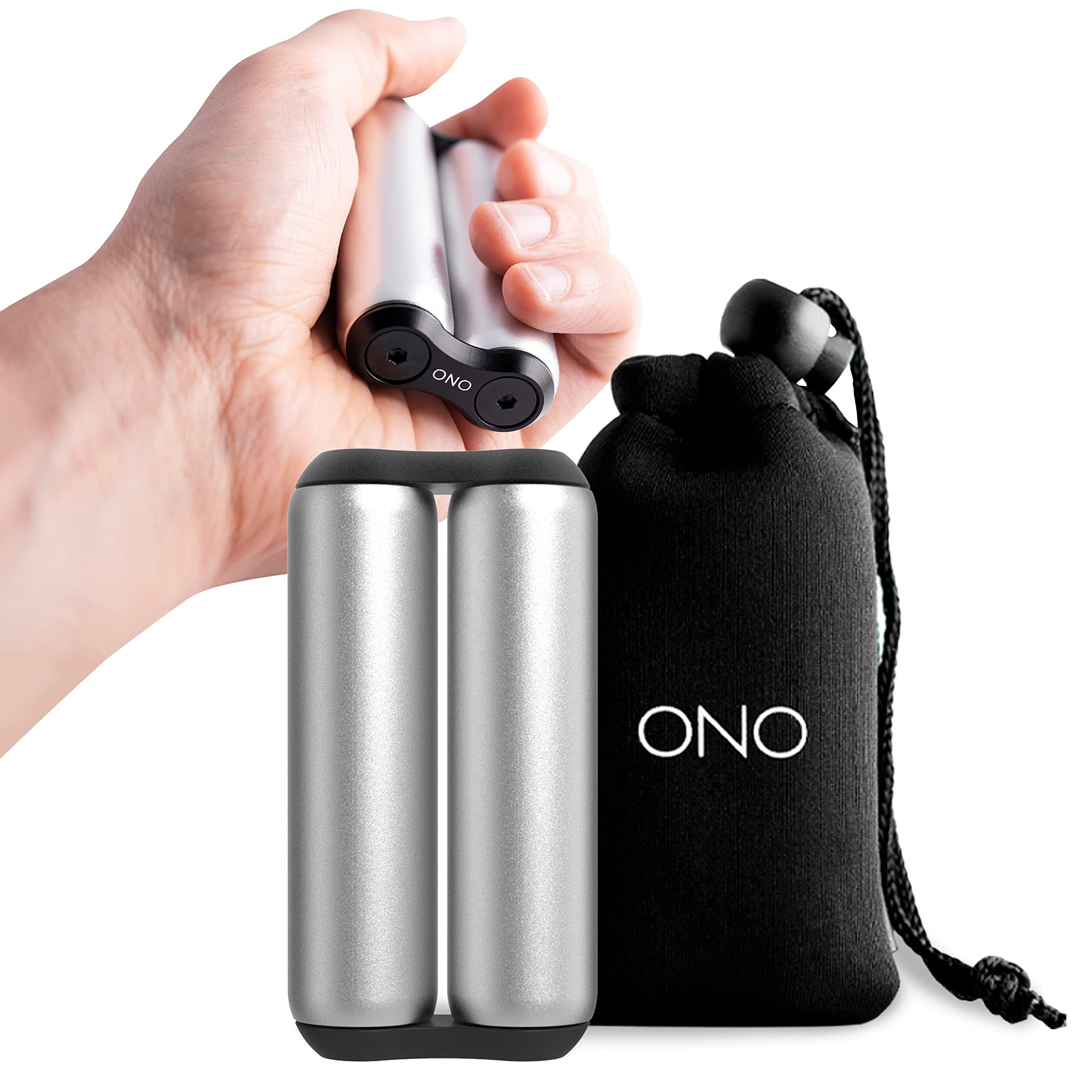 ONO Roller - Handheld Fidget Toy for Adults | Help Relieve Stress, Anxiety, Tension | Promotes Focus, Clarity | Compact, Portable Design (Grey, Full Size - Aluminum)