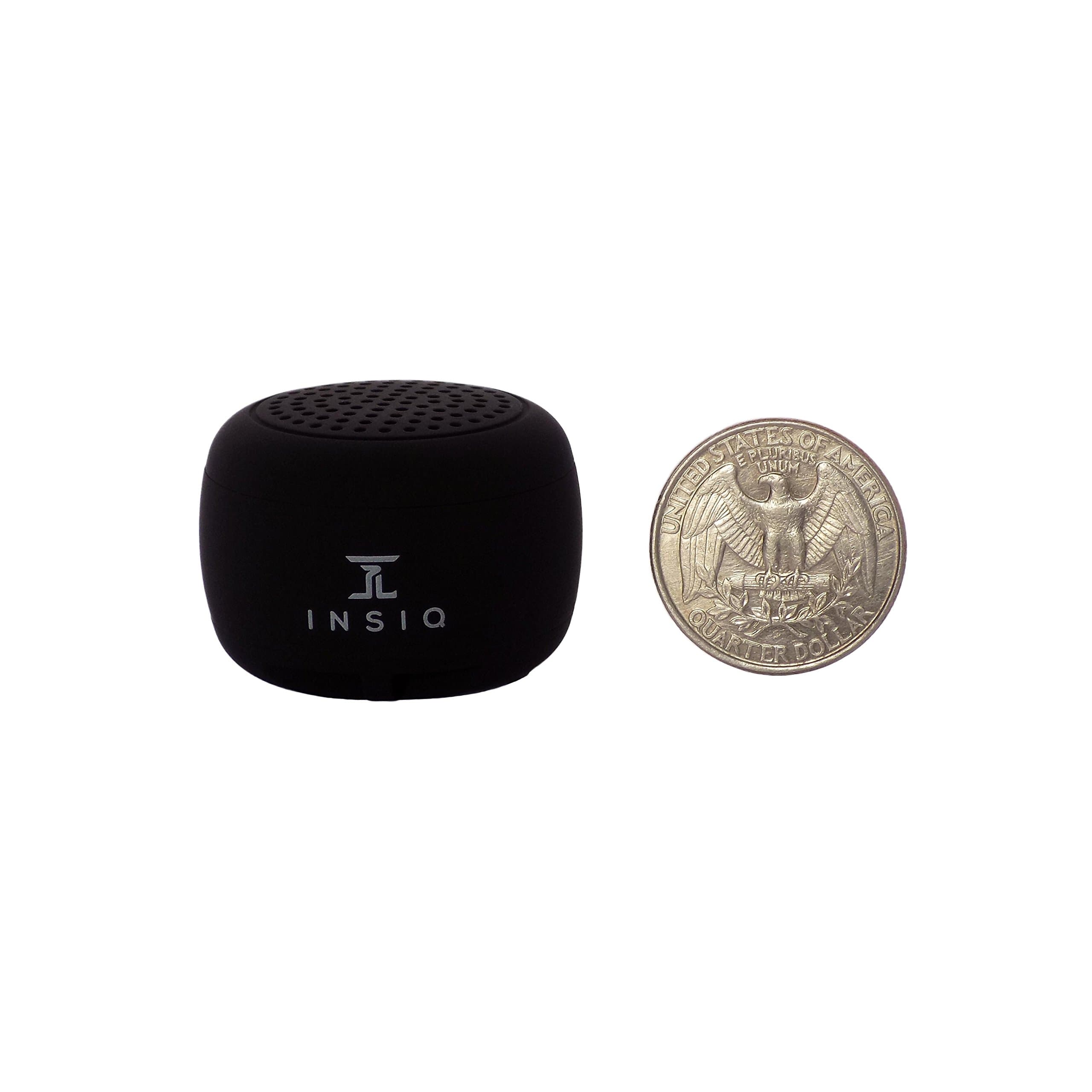 World's Smallest Portable Bluetooth Speaker - Great Audio Quality for its Size - 30+ Feet Range - Photo Selfie Button Answer Phone Calls Compact Compatible with Latest Phone Software (Black)