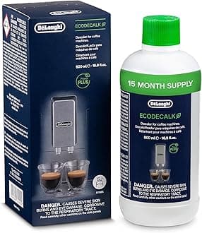 De'Longhi EcoDecalk Descaler DLSC500, 5 Decalcification Doses, Coffee Machine Descaler, Coffee Machine Maintenance Accessory, Plant-Based Ingredients, Bottle with 5 Doses, 500ml