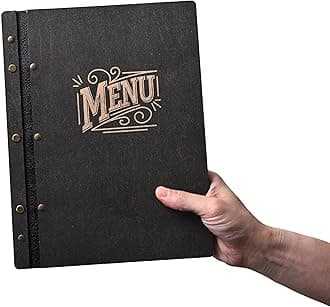 Inko Horeca - Wooden Menu Holder 11.8 х 9 inch - Menu Book for Restaurant - Hard Folding Menu Covers - Wooden Cafe Menu Folder Book for Bar - Bar Menu Sign (Wenge)