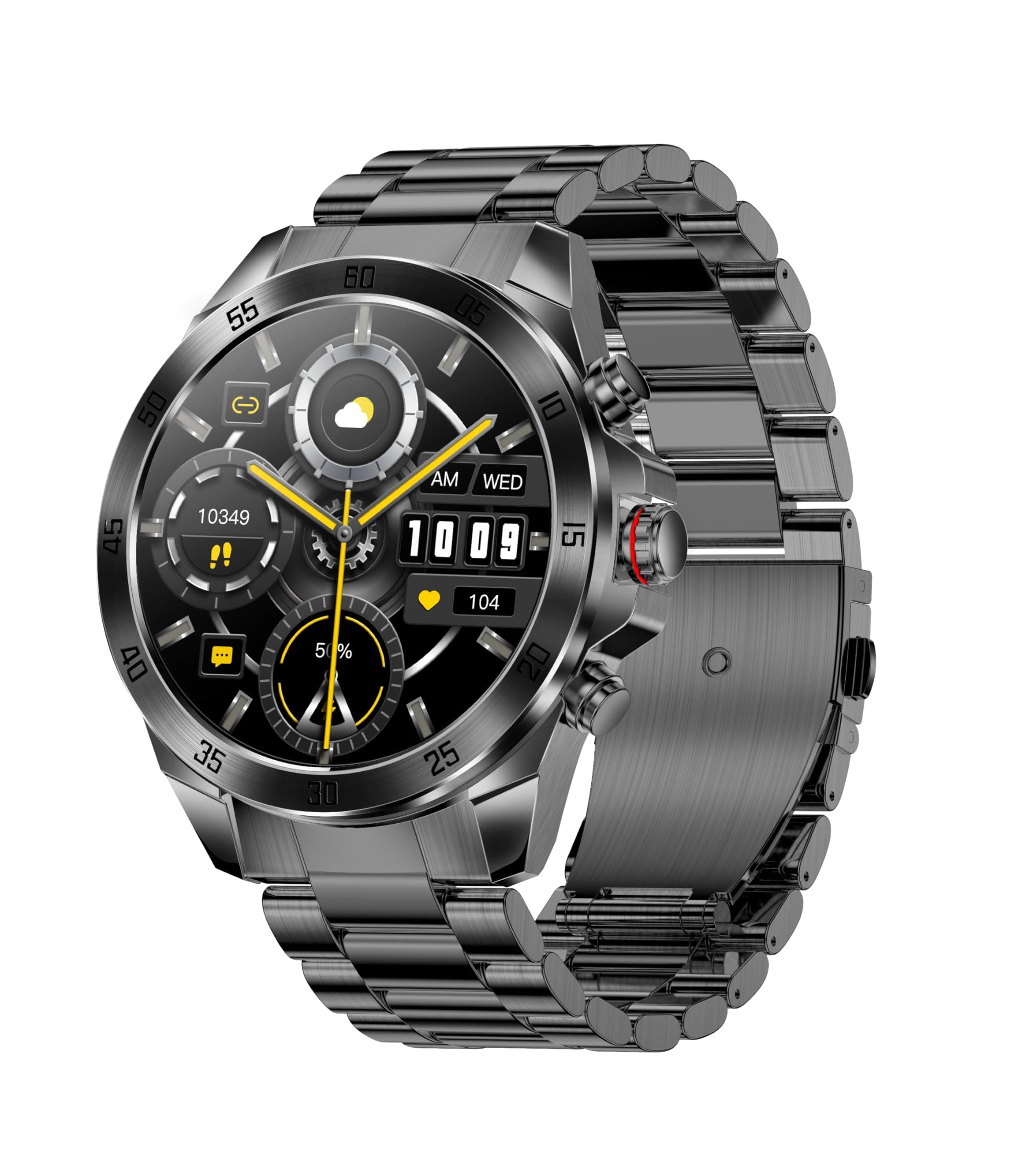 Commander Smartwatch for iPhone & Android, Rugged Smart Watch (Answer/Make Call), Wellness Tracker with 1.43" AMOLED Screen, 10-14 Days Battery, 5 ATM (2xScreen Protector Included)