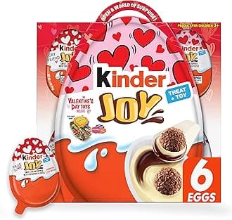 Valentine's Day Egg with Chocolatey Wafer Bites and Surprise Toy Inside Toy, 6 Count 0.7 oz
