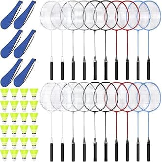 20/40 Pack Badminton Rackets Set with Shuttlecocks and Carrying Bags, Sturdy Lightweight Badminton Rackets Racquet for Adults Beginners Indoor Outdoor