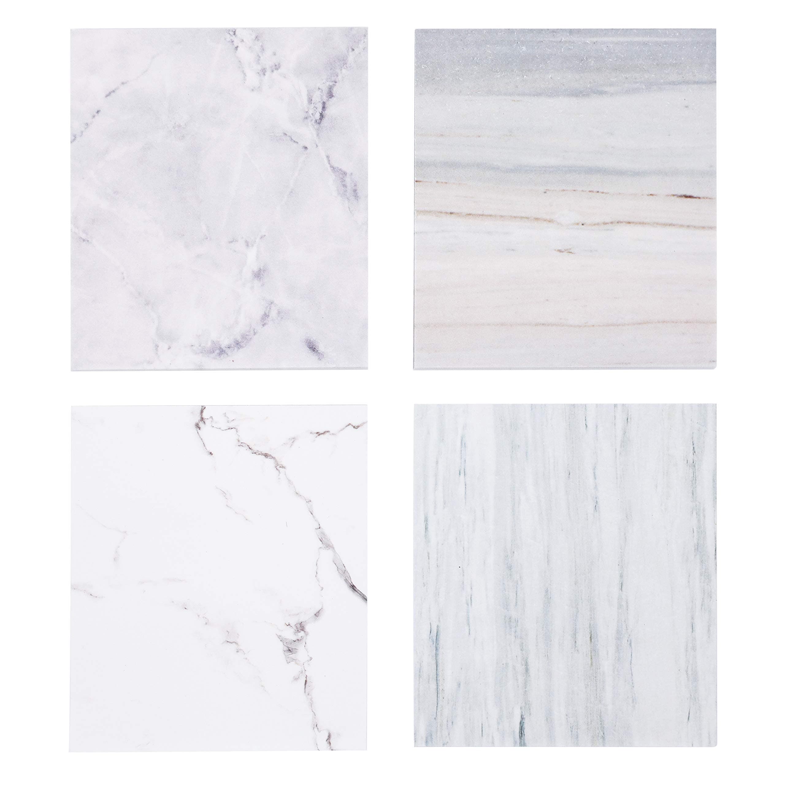RIANCY Marble Sticky Notes, Memo Self-Stick Notes, Things to Do List Notepad, Schedule Marker, 30 Sheets per Pad (Marble,Pack of 4)