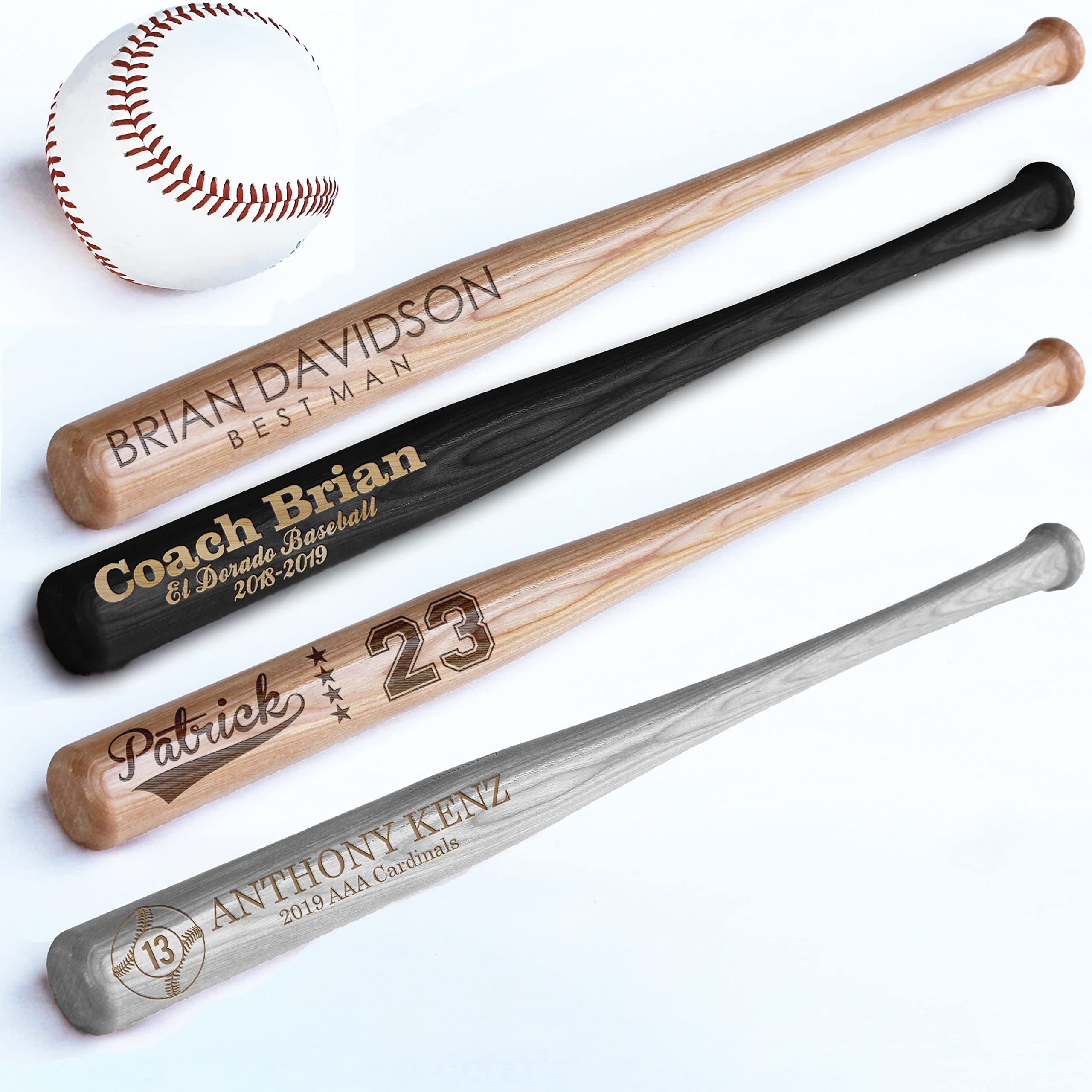 Personalized Mini Bat 18" - Custom Mini Baseball Bat for Tee Ball, Little League, Softball Team, Coach Gift