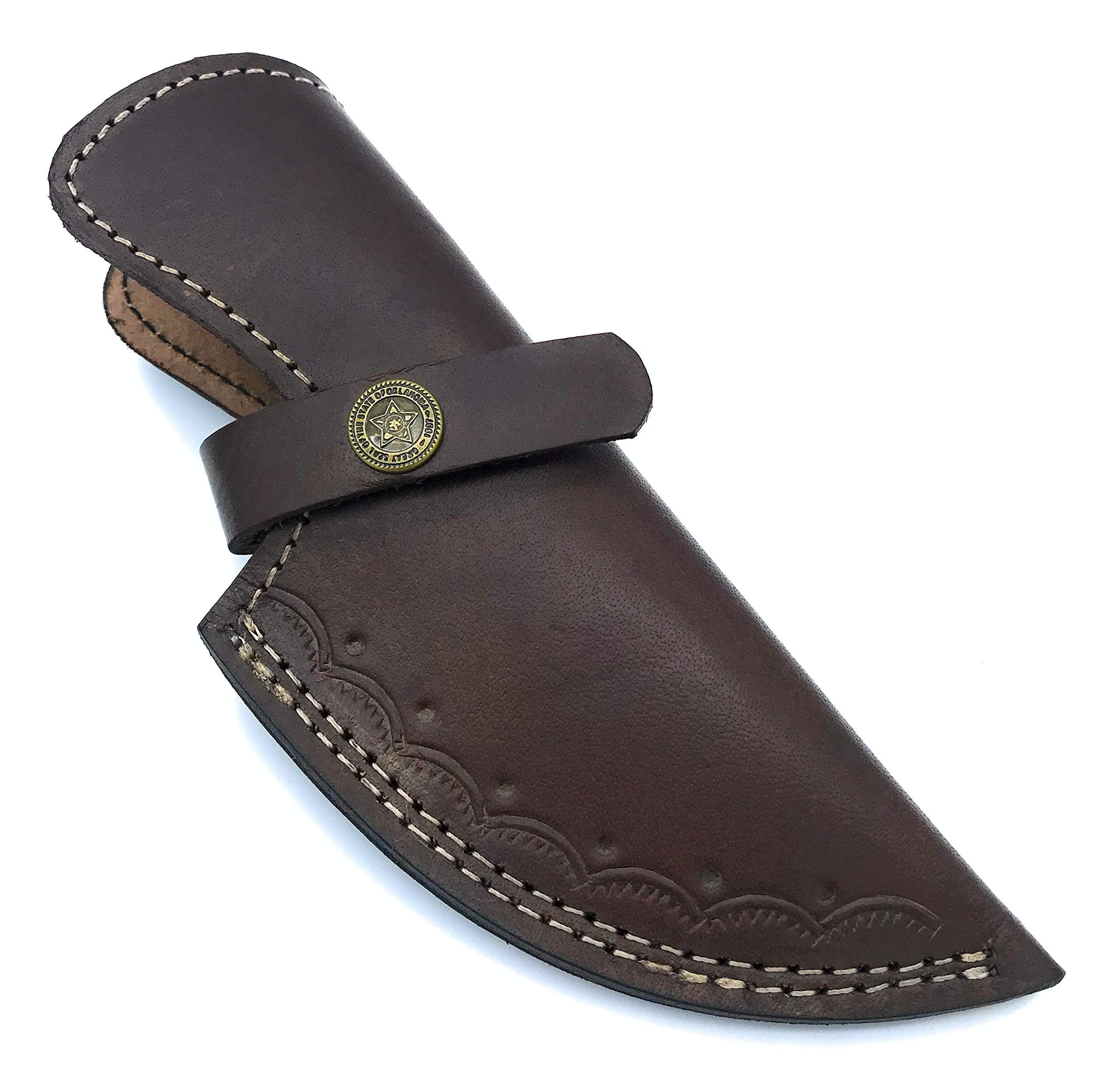 7" custom handmade leather sheath for 4" cutting blade knife