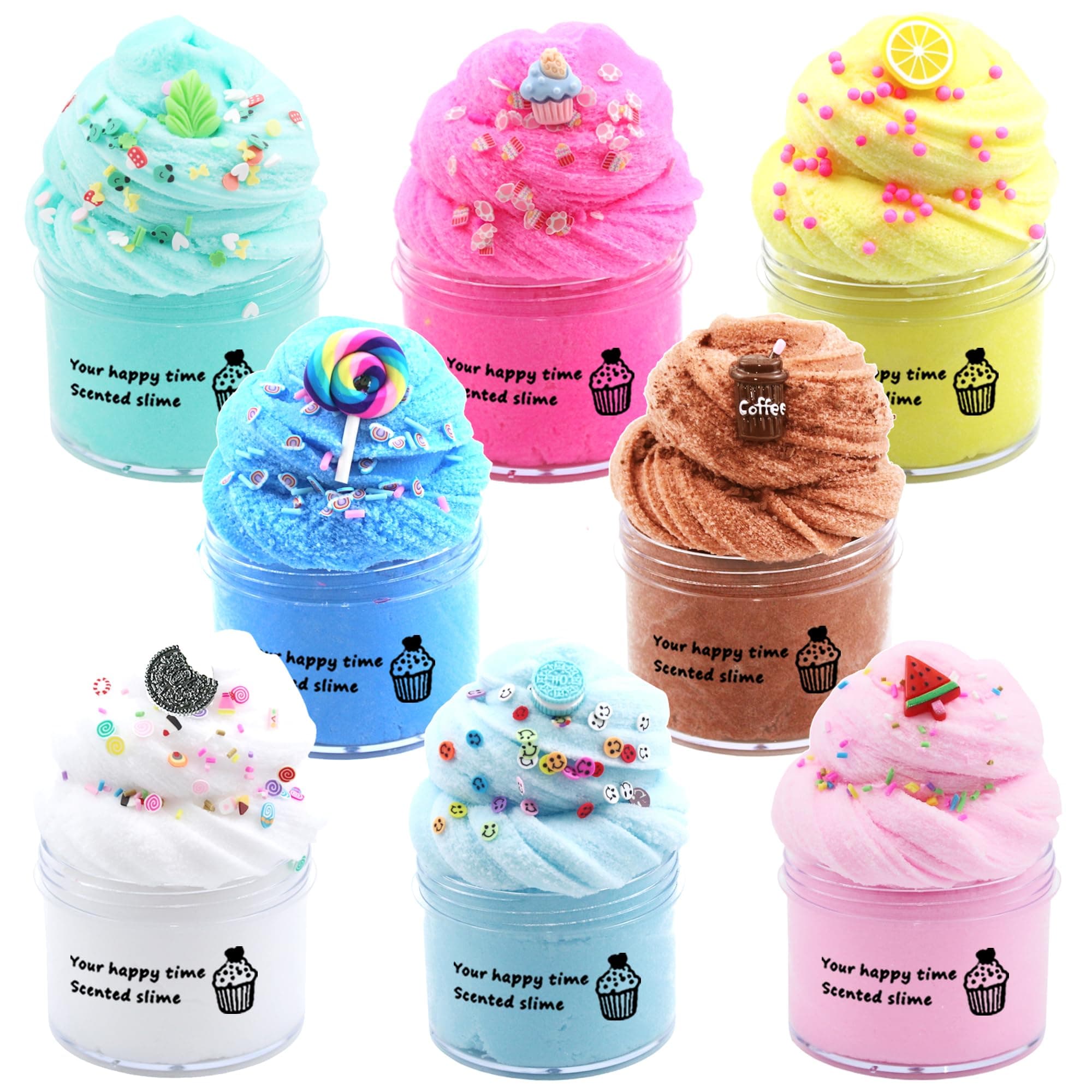 8 Pack Cloud Slime Kits, Soft and Non-Sticky Slime Kit Party Favors for Girls and Boys