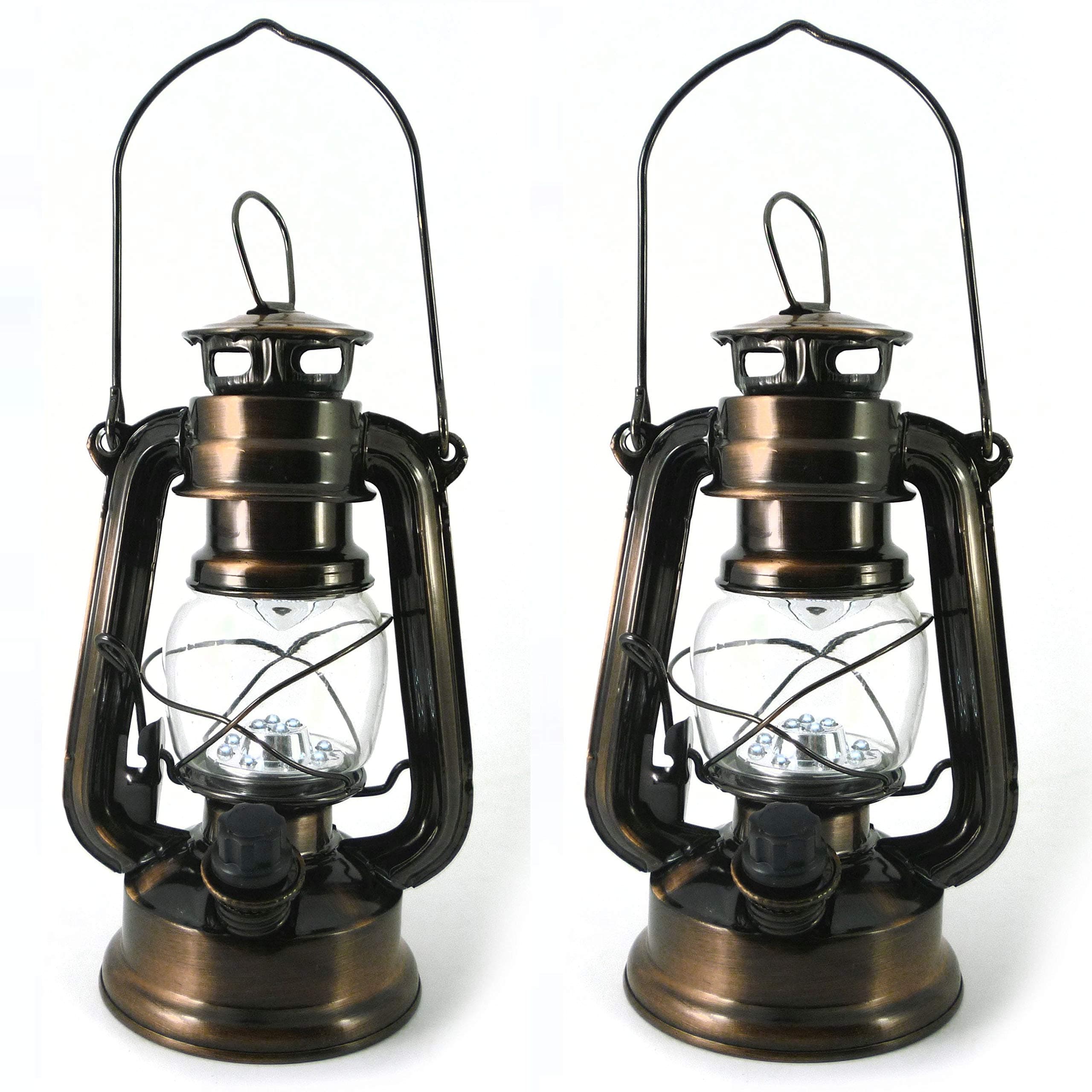 Set of 2 LED Hurricane Lanterns, Dimmable