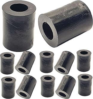 M6 x 30mm Black Nylon Spacers and Standoff Washers for M3, M4, M5, M6, M8 Screws, Lengths 3mm to 30mm (Pack of 12)