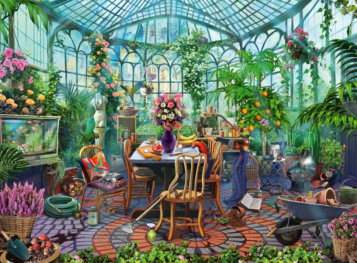 Ravensburger Puzzle_Greenhouse Mornings 500 pc
