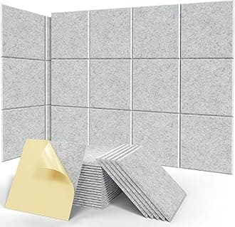 Sonicism 22 Pack Acoustic Wall Panels with Self-Adhesive, 12" X 12" X 0.4" Sound Proof Foam Panels, Decorative Soundproof Wall Panels, Sound Proof Absorbing Tiles for Home & Offices, Silver Gray