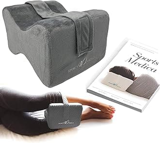 Sports Medica Doctor Developed Knee Pillow for Side Sleepers - Washable Cover Memory Foam Leg Pillow for Side Sleeping, Lower Back & Sciatica Pain Relief - Spine Alignment - Between Knee Hip Cushion