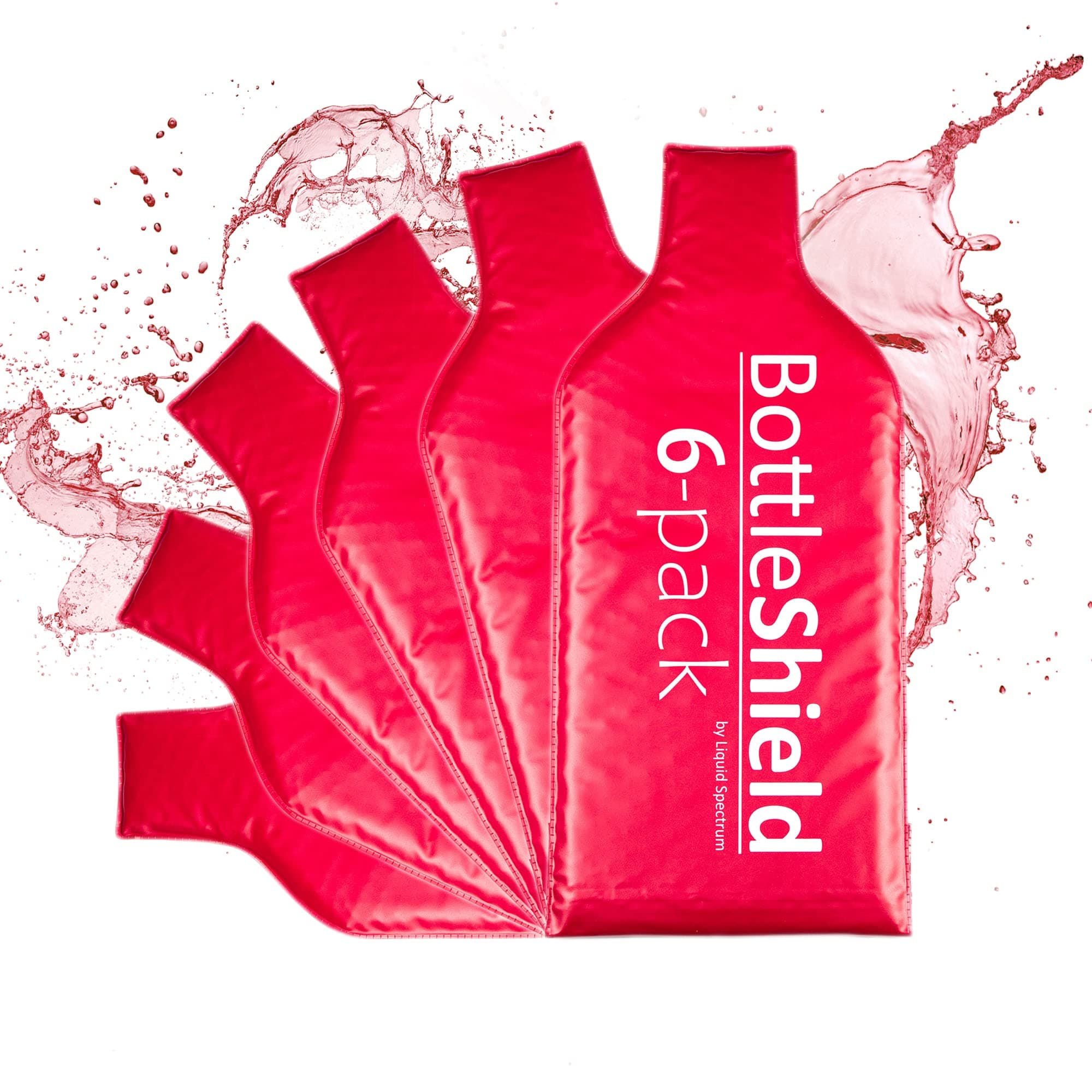 Reusable Wine Protector Travel Bag by Bottle Shield (6pack) RED