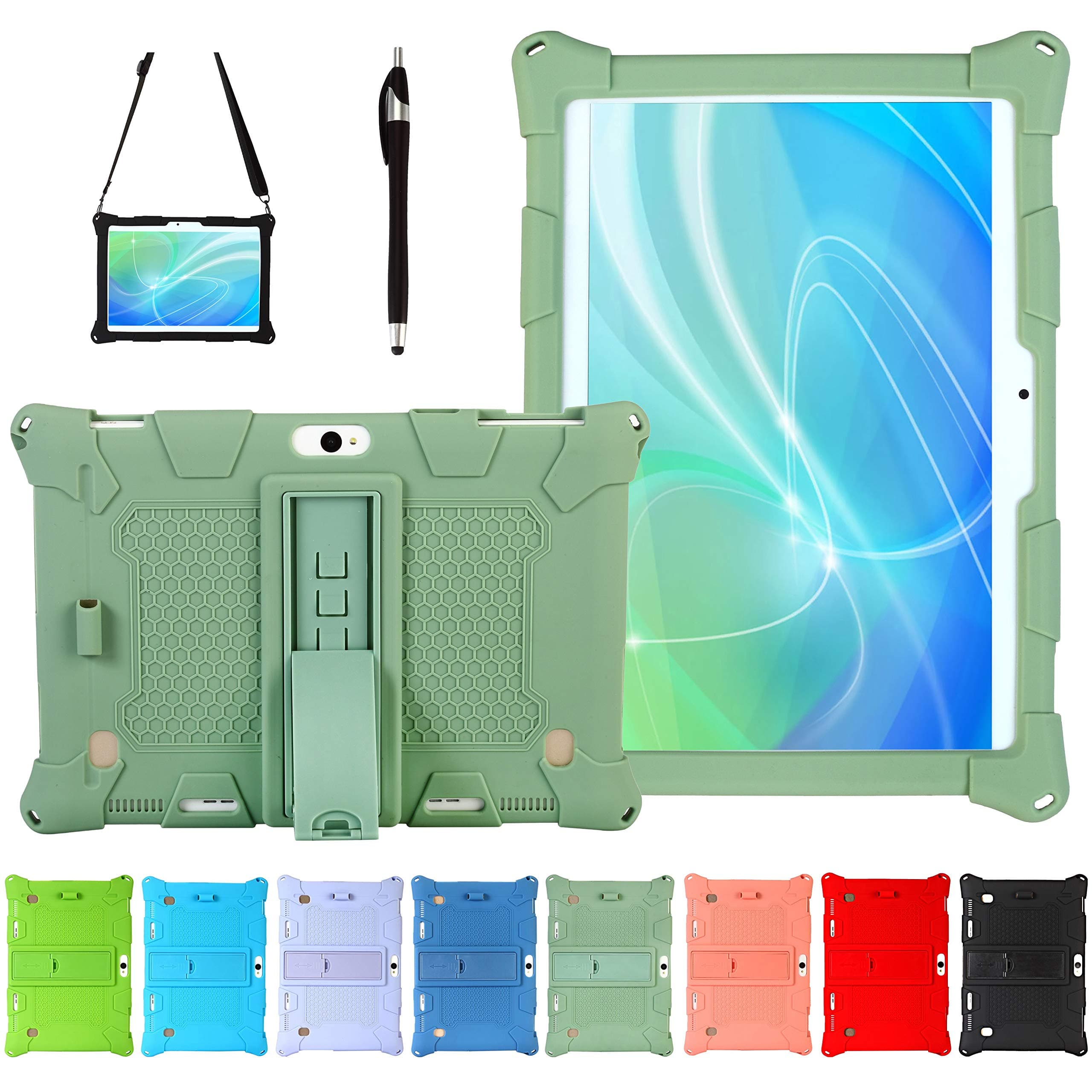 AKNICI Silicone Case for Dragon Touch Notepad K10/K10/Max10,FLYINGTECH 10,MatrixPad S30,Lectrus 10,Hoozo 10,ZONKO 10.1,Victbing 10,ALLDOCUBE M5XS/M5X/X/iPlay10 Pro,FLYINGTECH 10,YIERA 10, Green