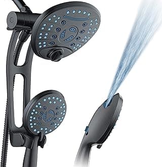 Hotel Spa AquaCare As-Seen-On-TV High Pressure Handheld/Rain 80-mode 3-way Shower Head Combo with Adjustable Arm - Anti-clog Nozzles, Tub & Pet Power Wash, 6 ft. Hose, ORB Bronze Finish