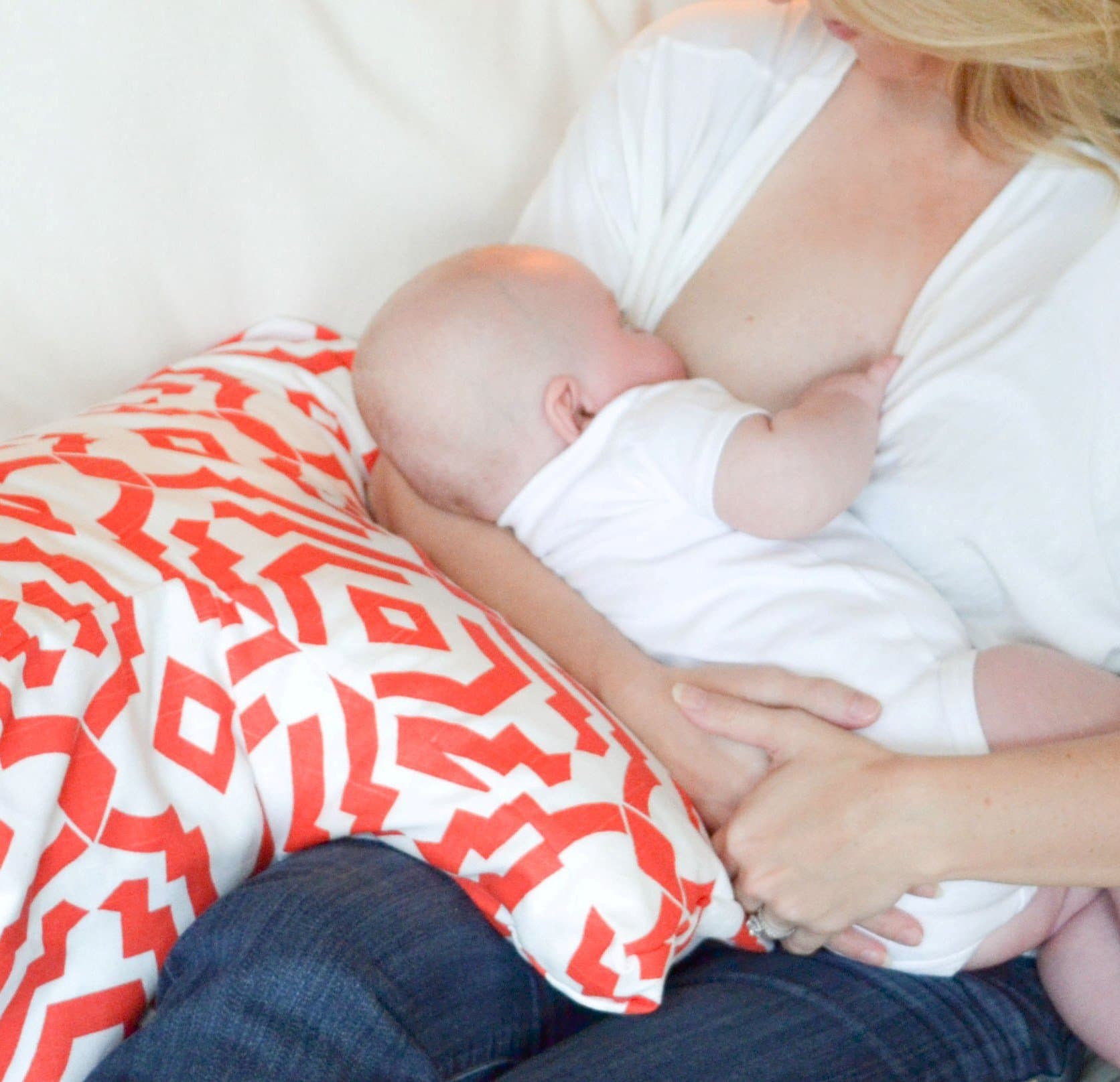 Angled Nursing Pillow for Breastfeeding, Chi Chi Crimson