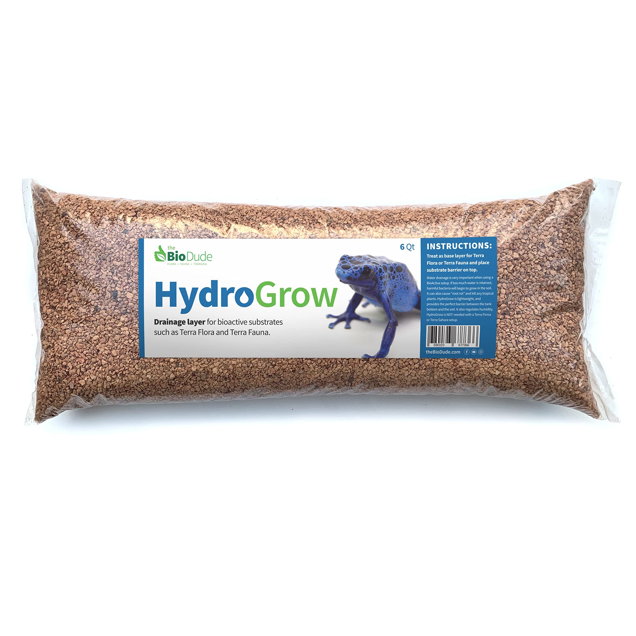 The Bio Dude HydroGrow Drainage Layer for Tropical bioactive terrariums