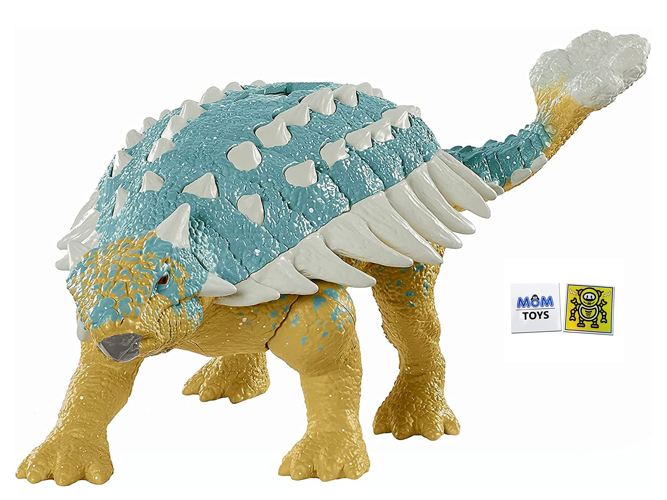 Jurassic World Roar Attack Ankylosaurus Bumpy Large Dinosaur Action Figure Dino Kids Gift Bundle with 2 My Outlet Mall Stickers