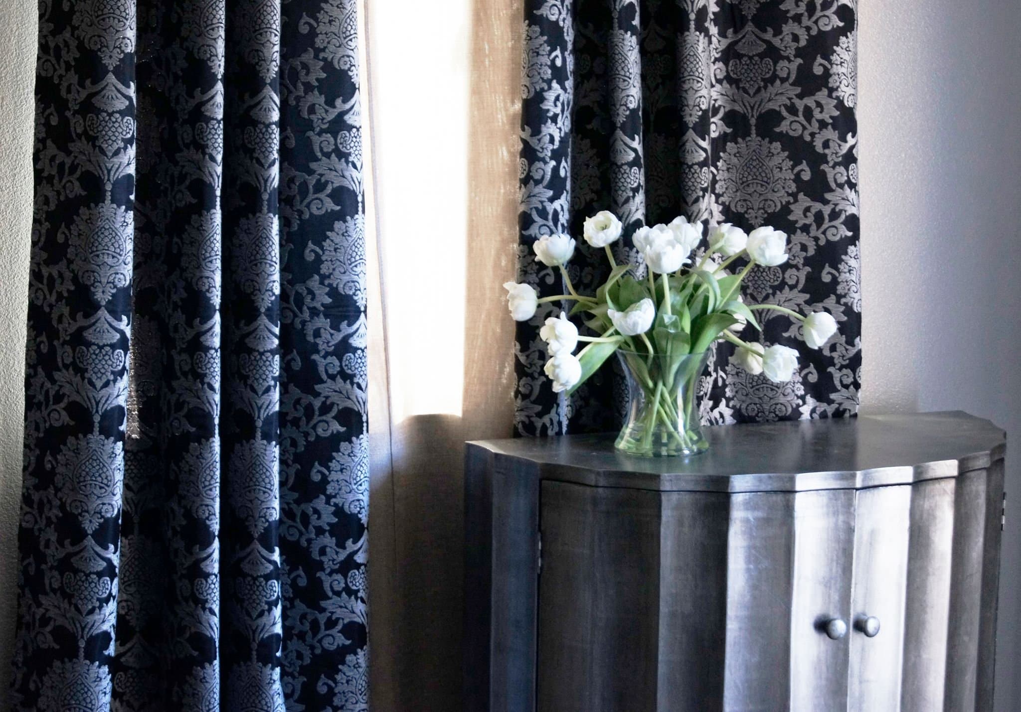 Mrkttrend Drapes Navy Blue & Silver Curtain Panel. Sold Per Panel (54W 84L) …