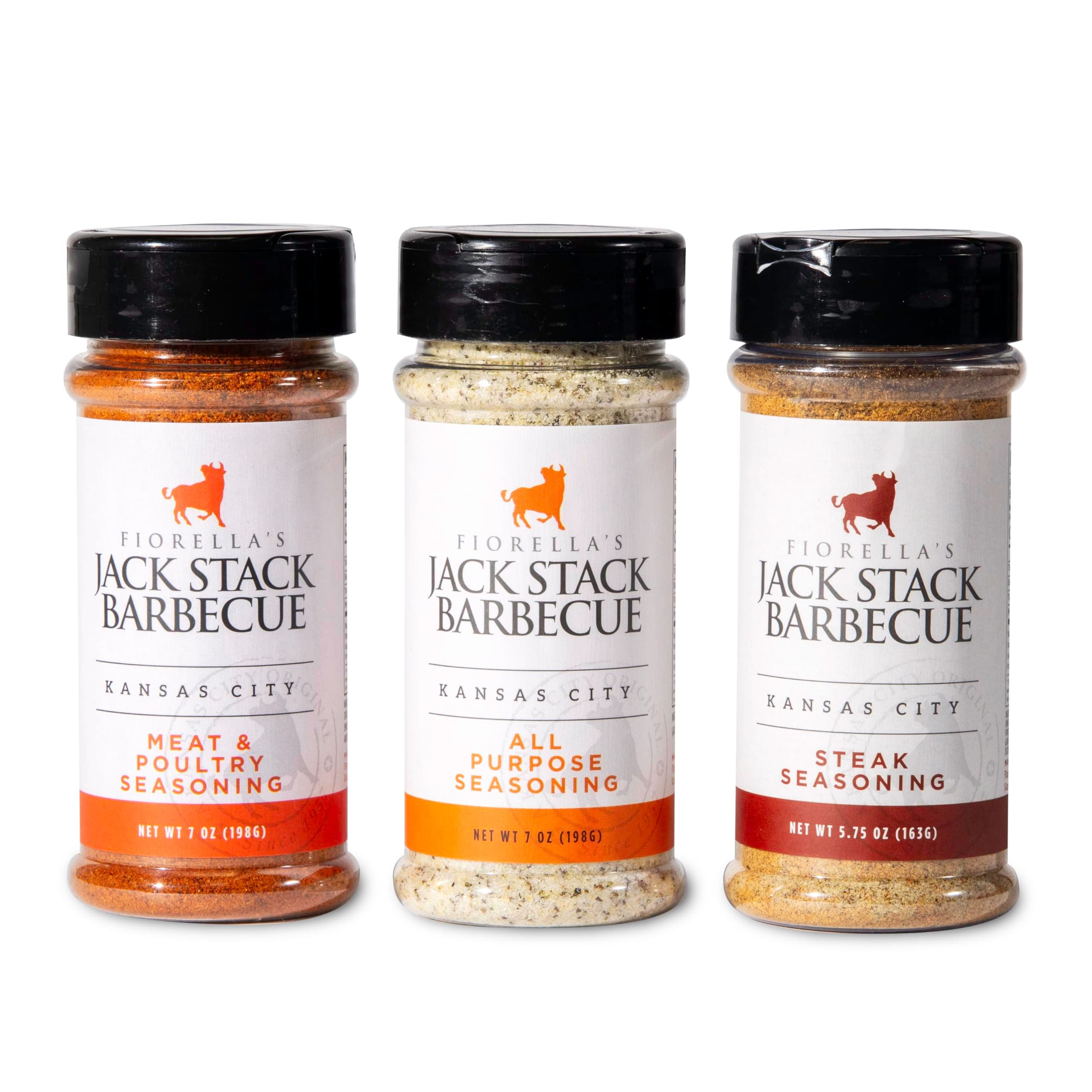 Jack Stack Barbecue Dry Rub Seasoning Variety Pack - All Purpose, Steak, Poultry & Meat Seasonings - Kansas City Spice 3 Pack - for Chicken, Steak, Ribs, Vegetables, Seafood, and More (7oz Each)