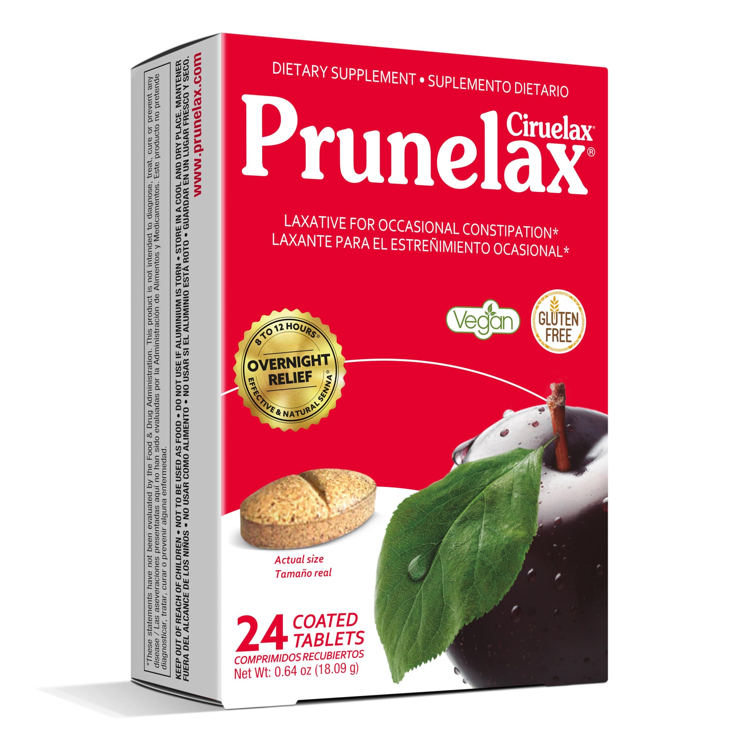 Prunelax Ciruelax Natural Laxative Regular for Occasional Constipation, 24 Tablets
