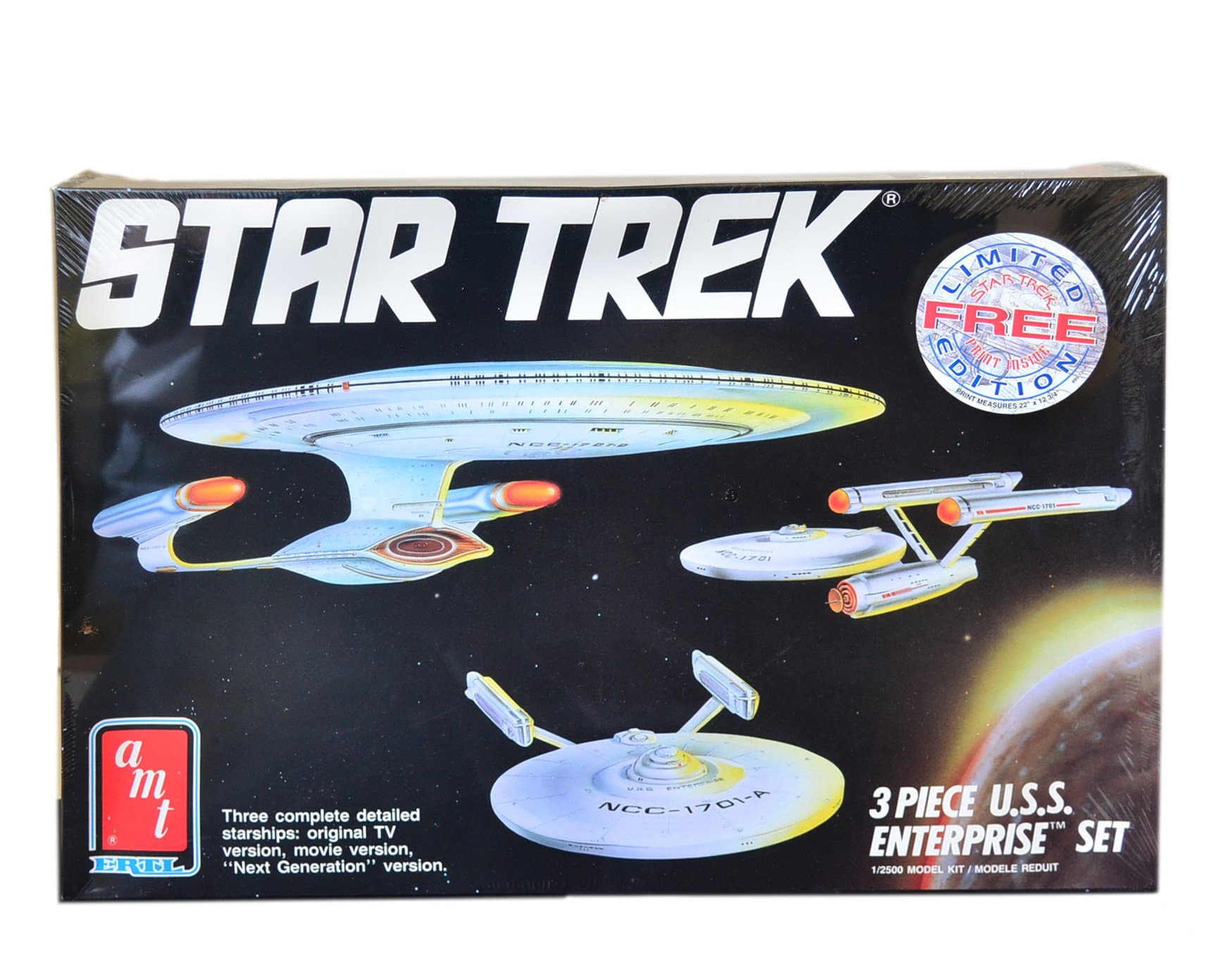 Star Trek 3 Piece U.S.S. Enterprise Set Model Kit Classic, M