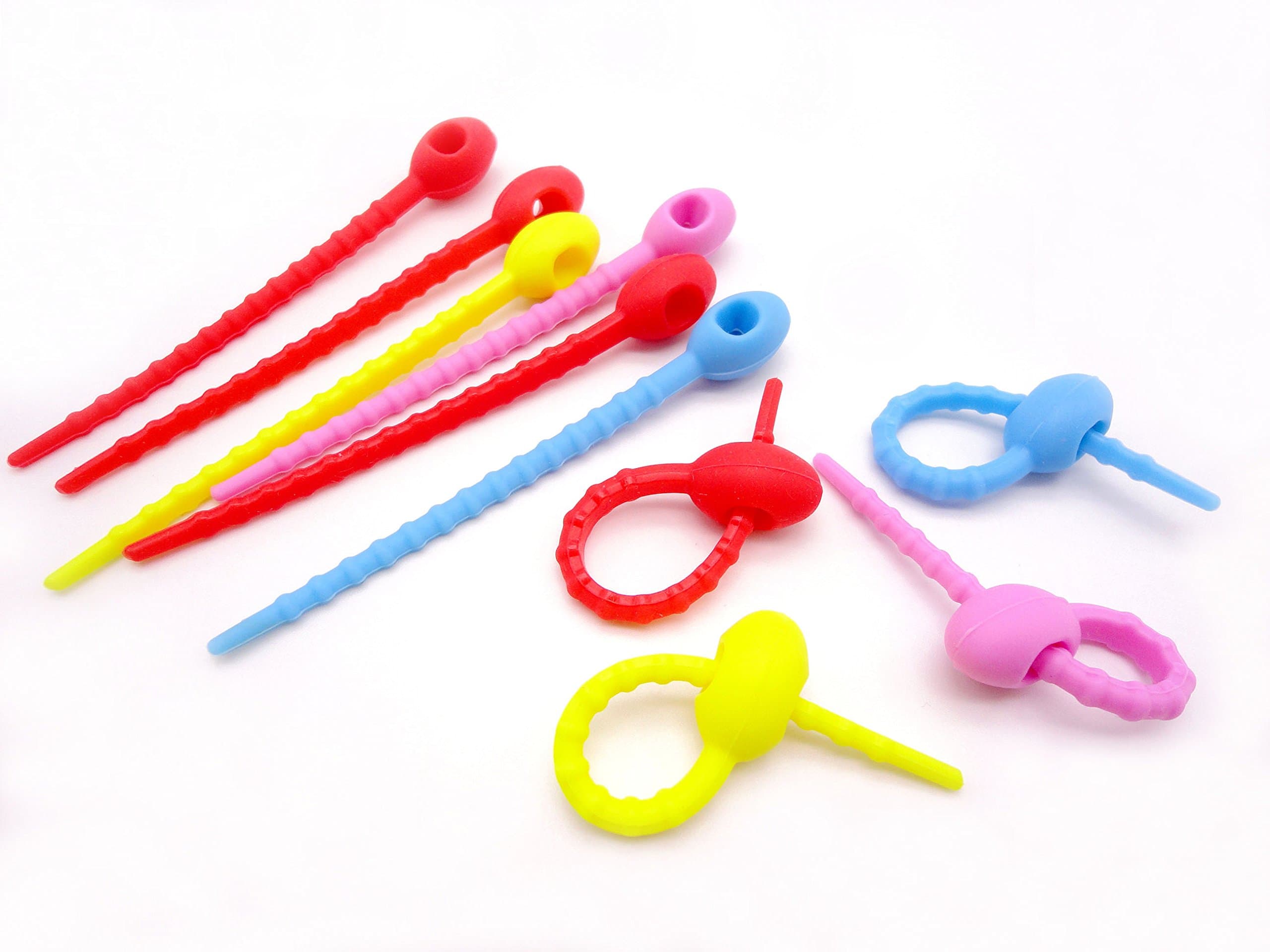 10pcs colorful All-Purpose Silicone Ties, Multi-use smart tie, Bag Clip, Bread Tie, Food Saver, household Snake Ties