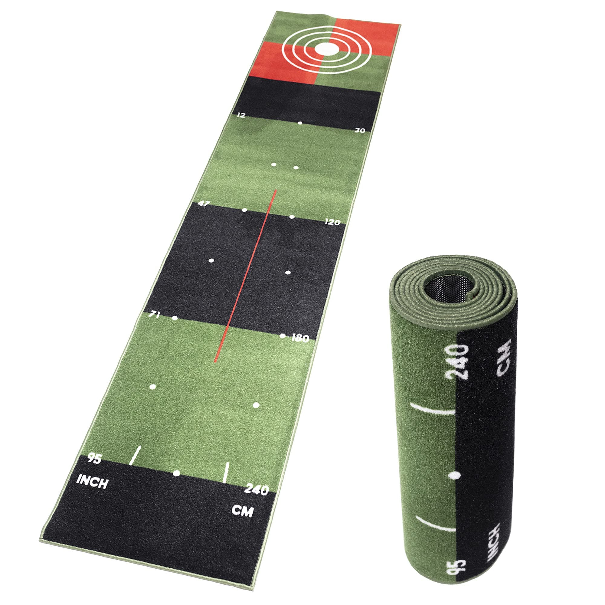 Jazooli Golf Putting Mat - 3m Fast to Medium Golf Practice Green - Putting Green Mat with Non-Slip Rubber Backing - Training Mat with Distance Markings - Putting Aid