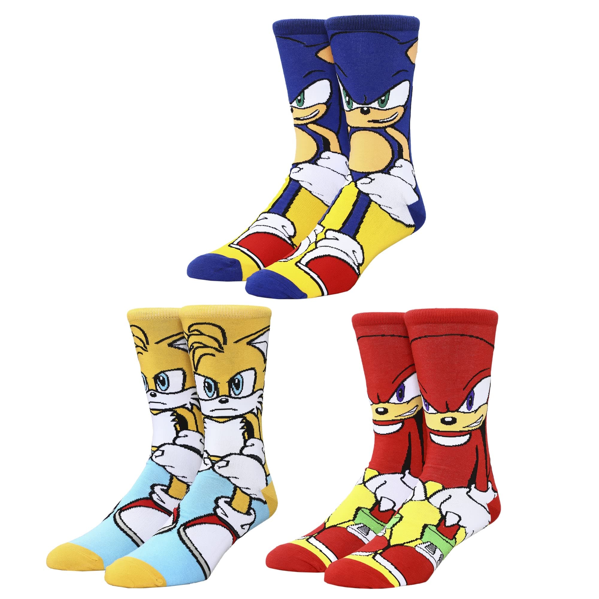 BioworldSonic the Hedgehog Main Characters Three Pack Animigos Socks
