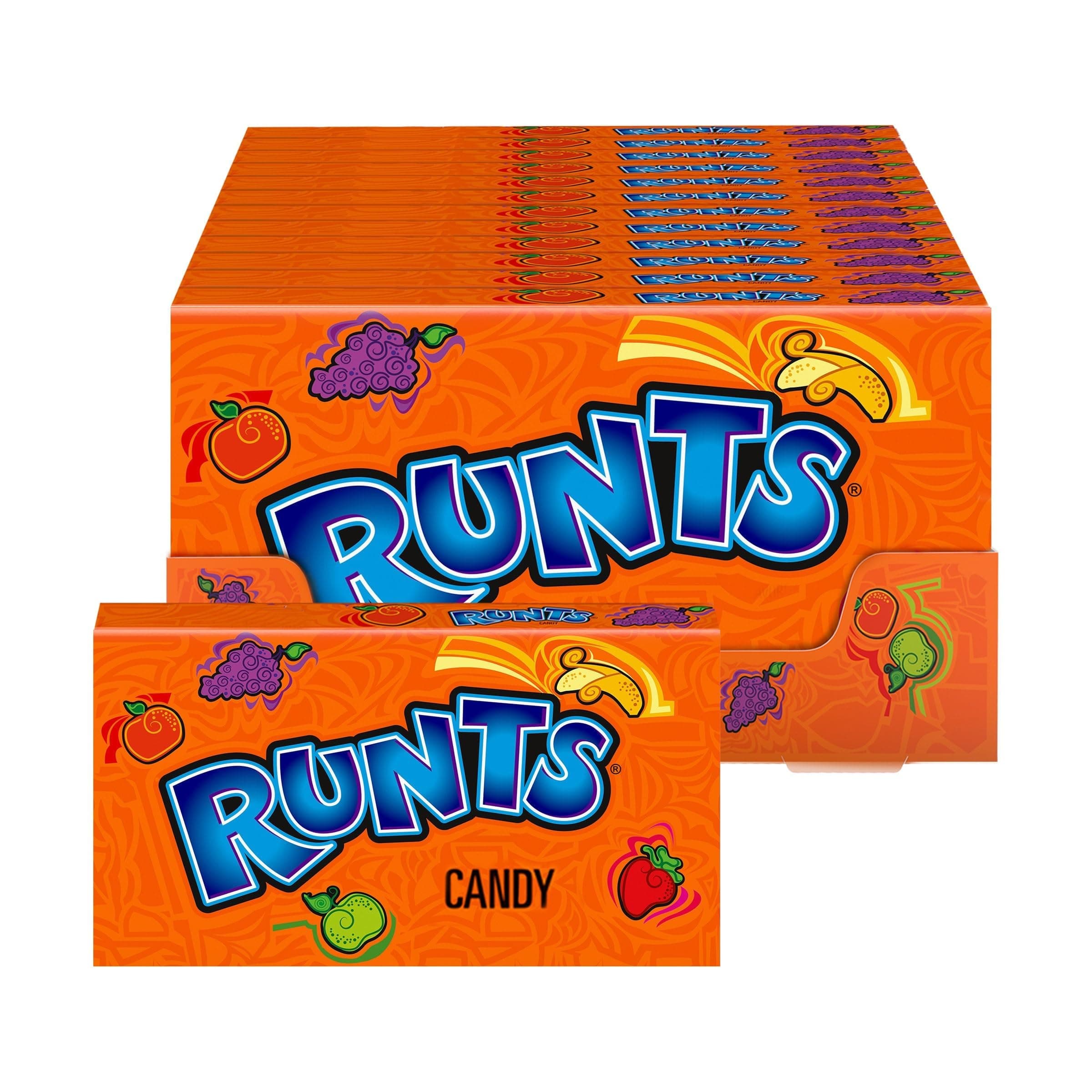 Wonka Runts Hard, Fruity Candy, 5 Ounce Theater Candy Boxes (Pack of 12)