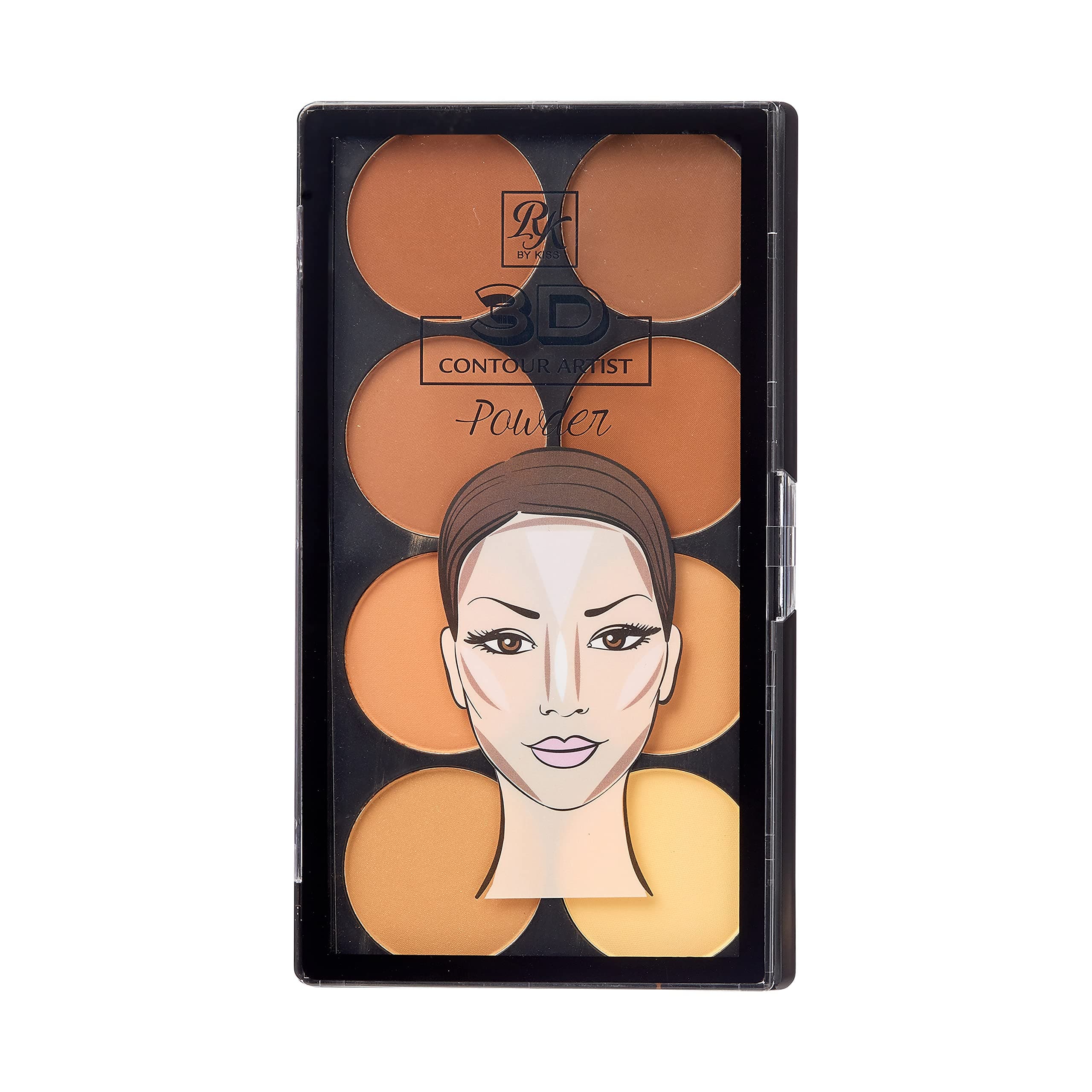 Ruby Kisses 3D Powder Contour Palette Medium Dark Define your cheekbones, perfect your nose, and sculpt your jawline